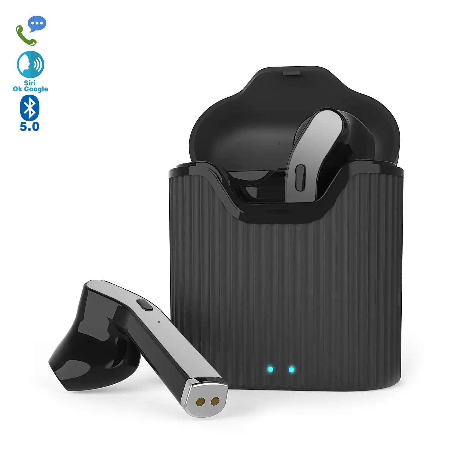 Auriculares TWS H1917T Bluetooth 5.0 Caja de 350 mah y auriculares con 40 mah.