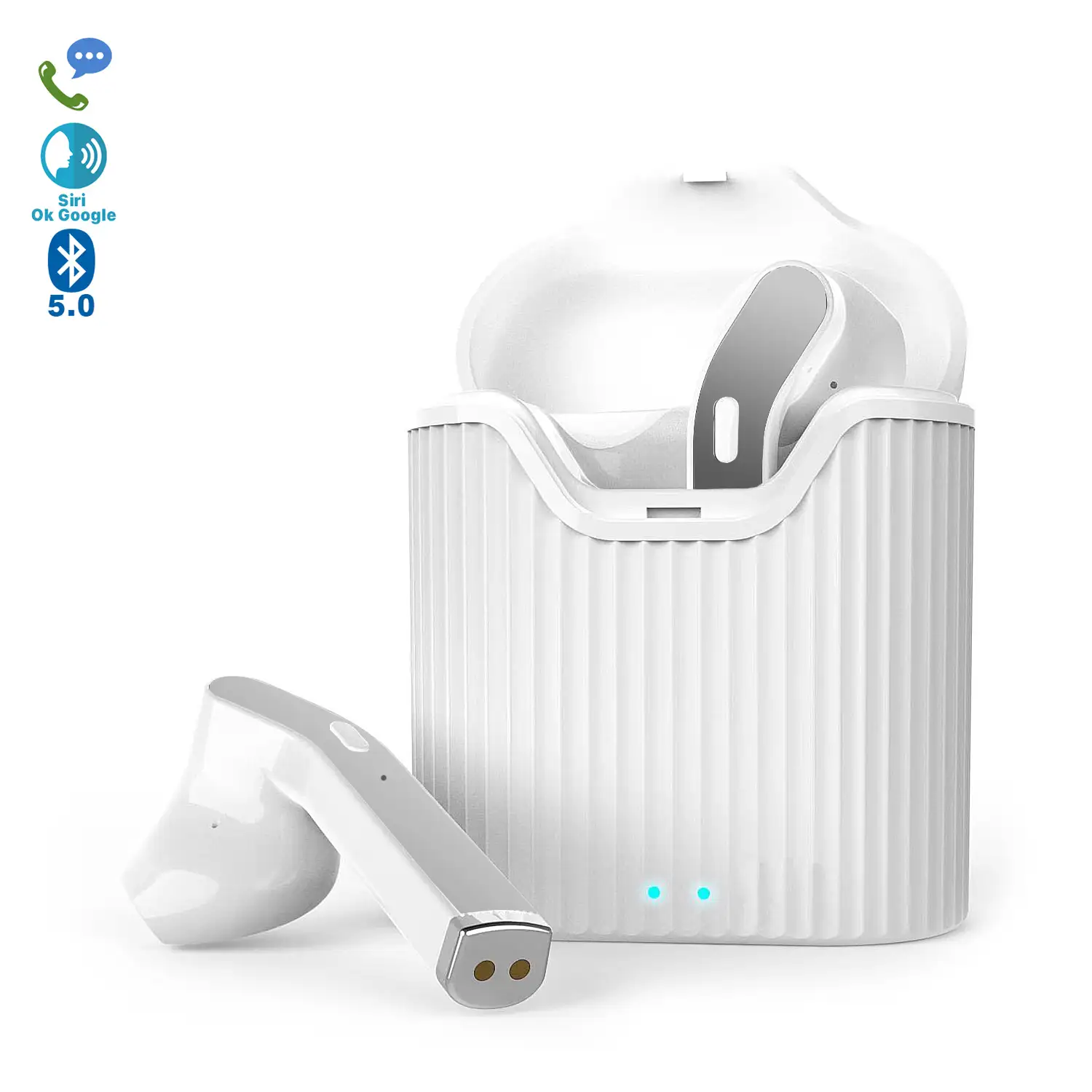 Auriculares TWS H1917T Bluetooth 5.0 Caja de 350 mah y auriculares con 40 mah.