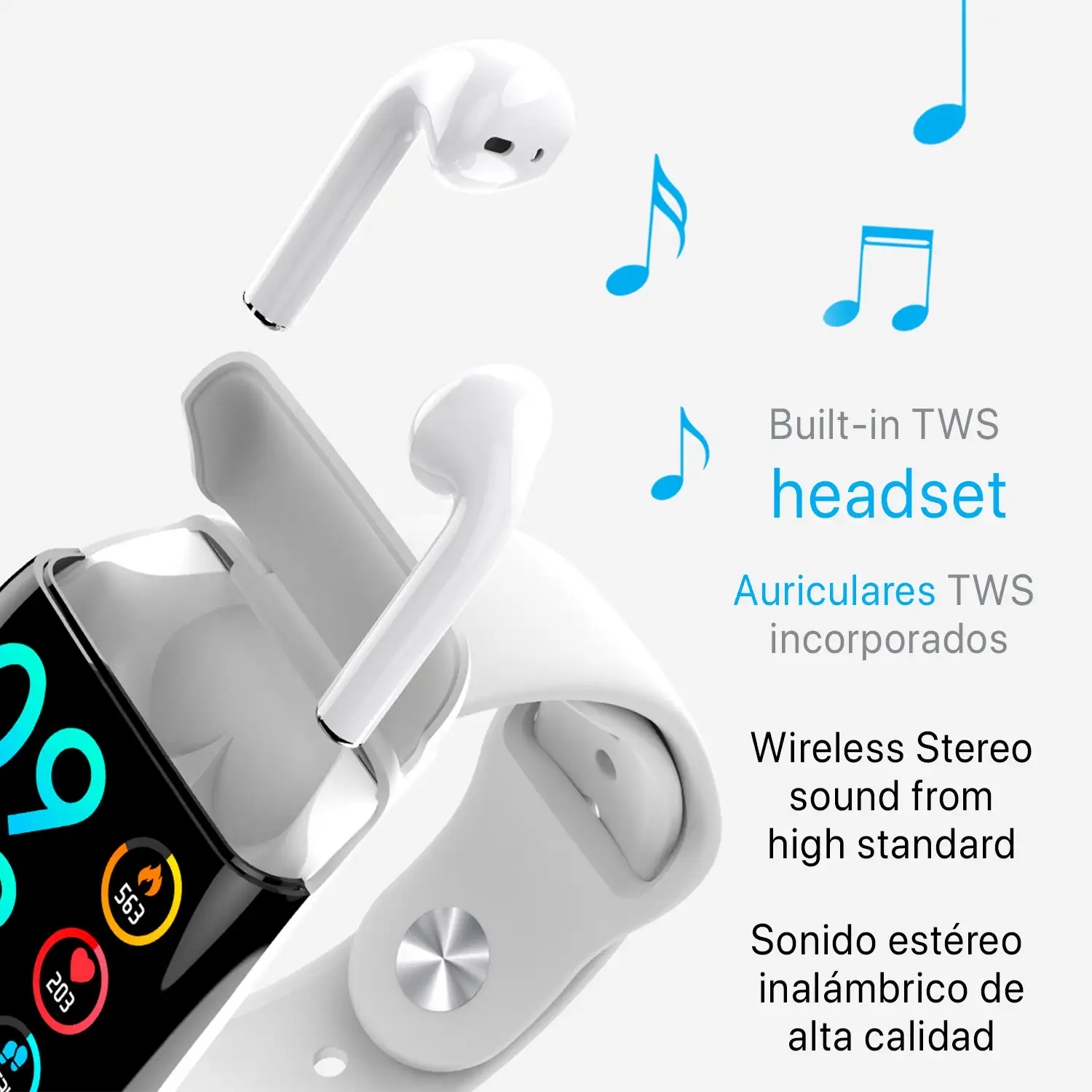 Brazalete inteligente G36 multideporte con auriculares TWS 5.1 integrados