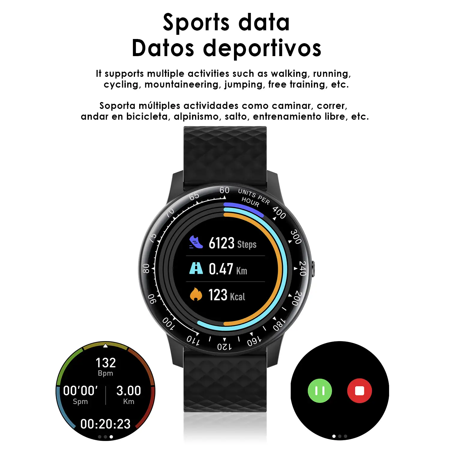 Brazalete inteligente H30 multideportivo con monitor cardiaco, dial personalizable