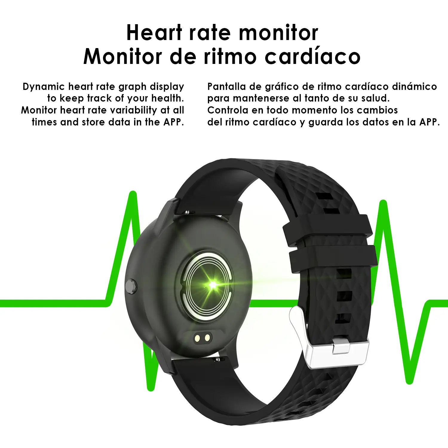 Brazalete inteligente H30 multideportivo con monitor cardiaco, dial personalizable
