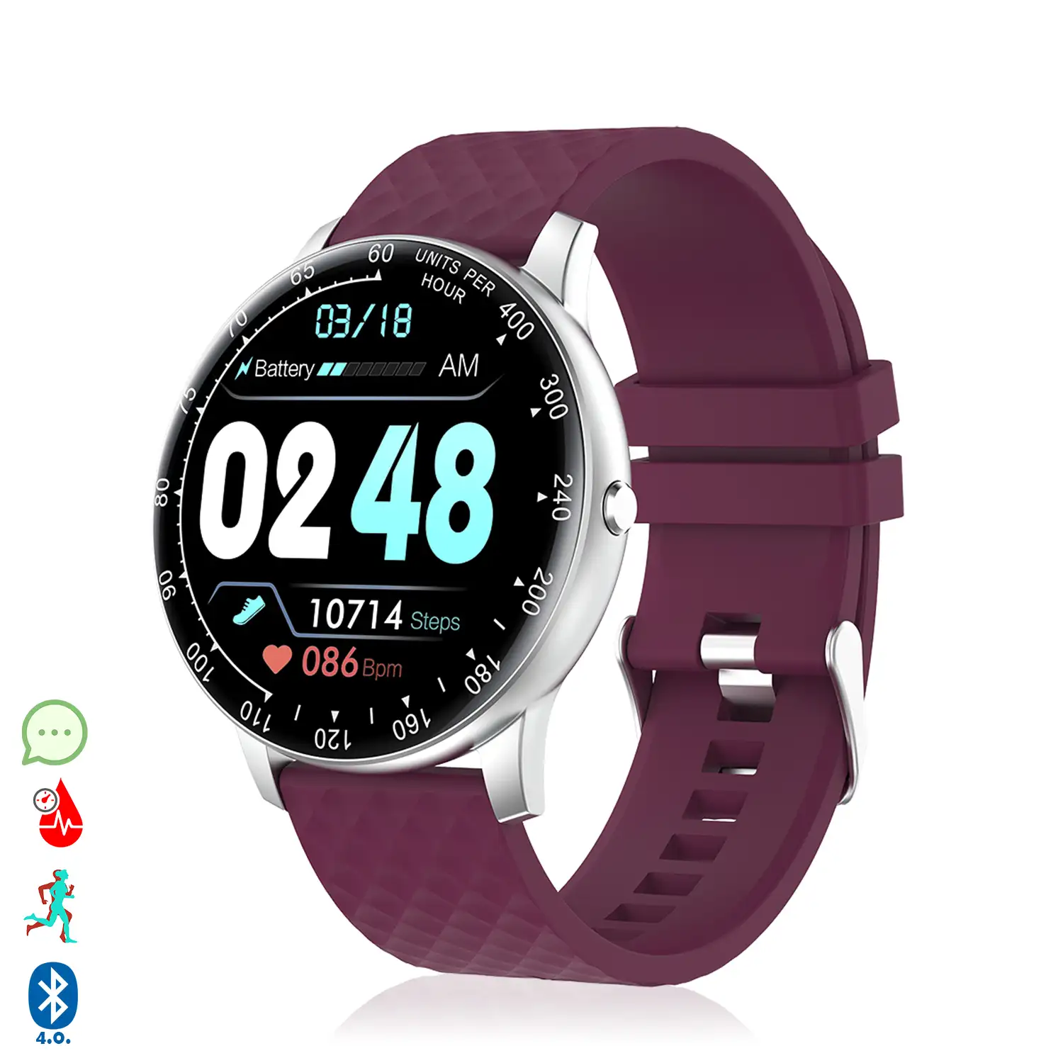 Brazalete inteligente H30 multideportivo con monitor cardiaco, dial personalizable