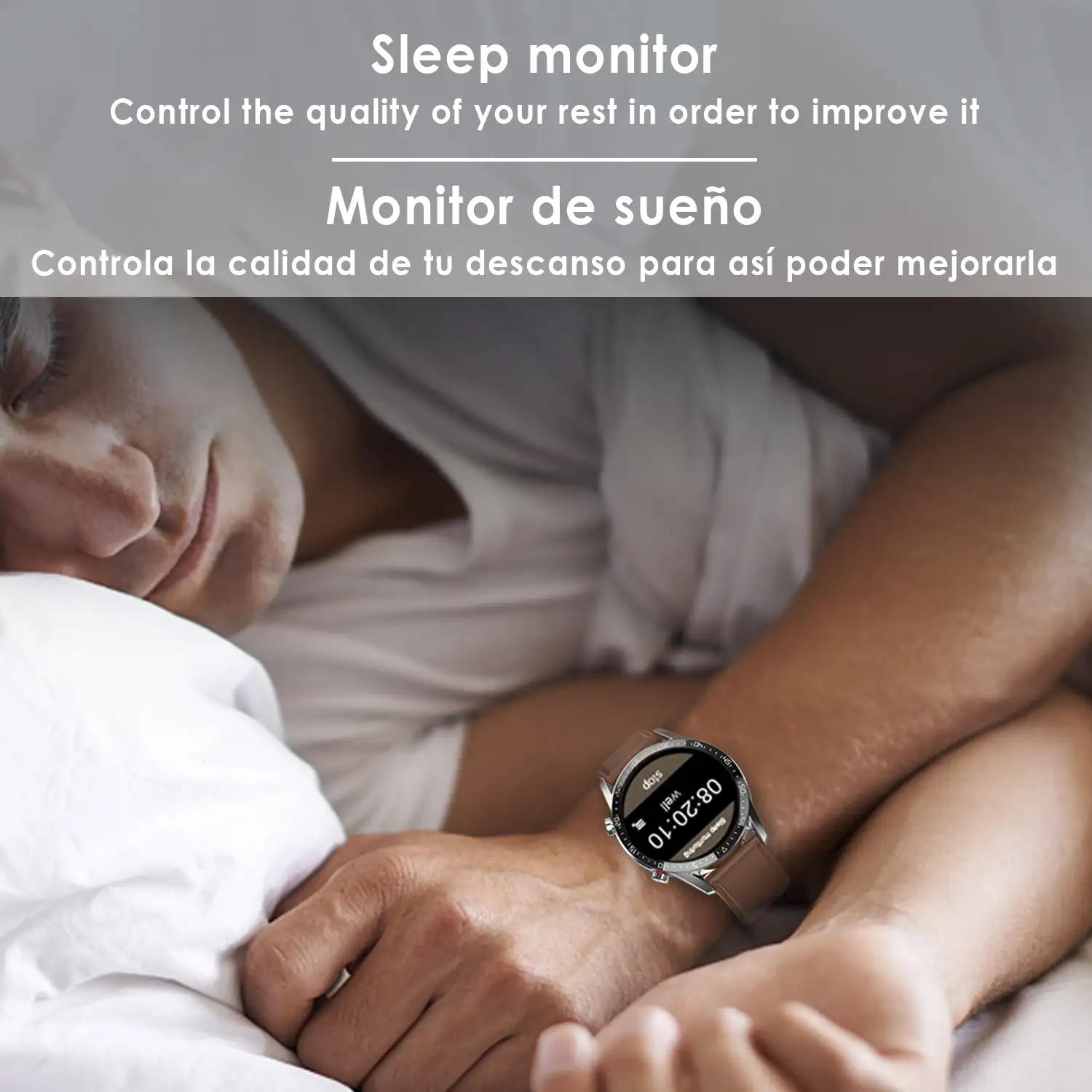 Smartwatch L13 pulsera de cuero sintético con modo multideportivo, monitor cardiaco, tensión y O2 en sangre