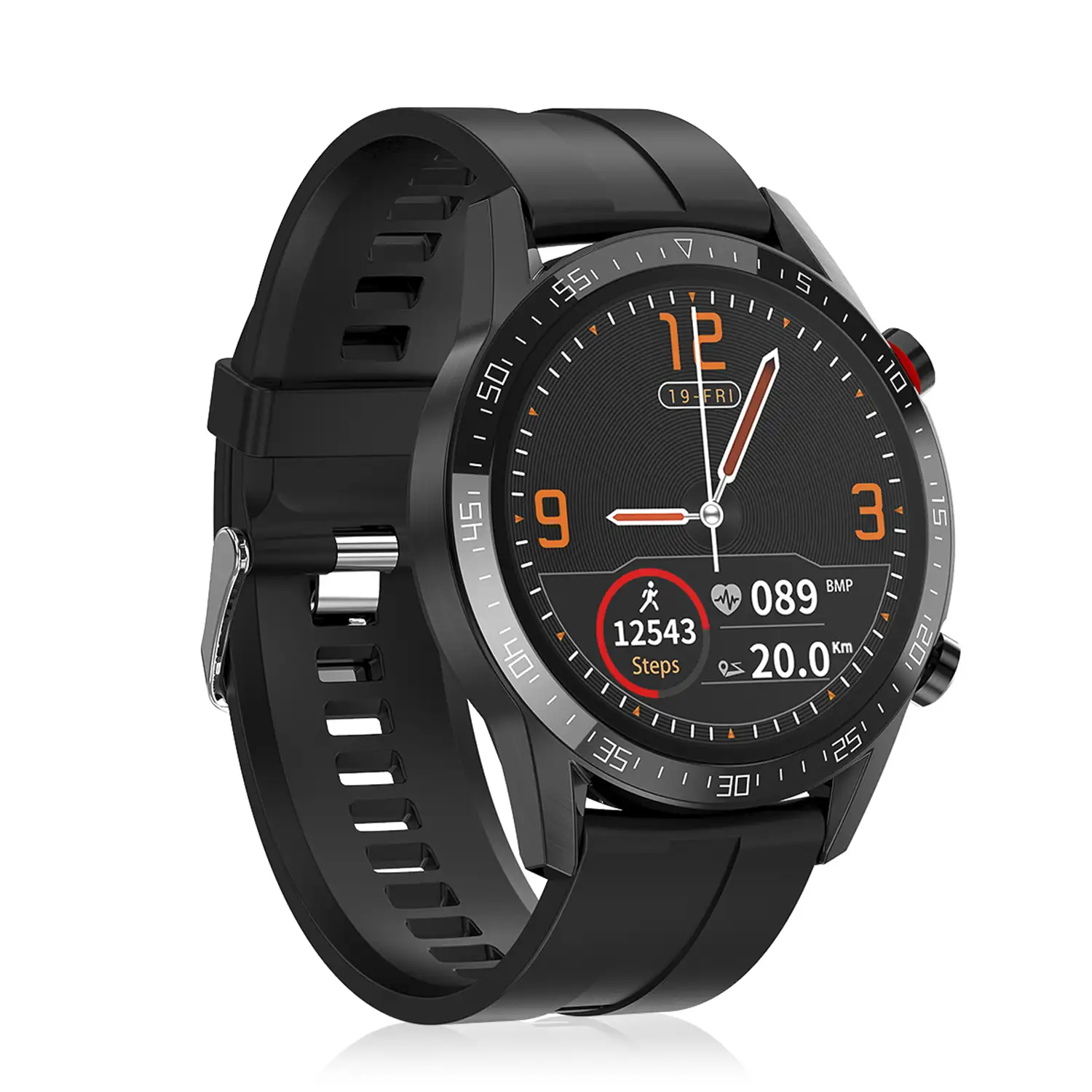 Smartwatch L13 pulsera de silicona con modo multideportivo, monitor cardiaco, tensión y O2 en sangre