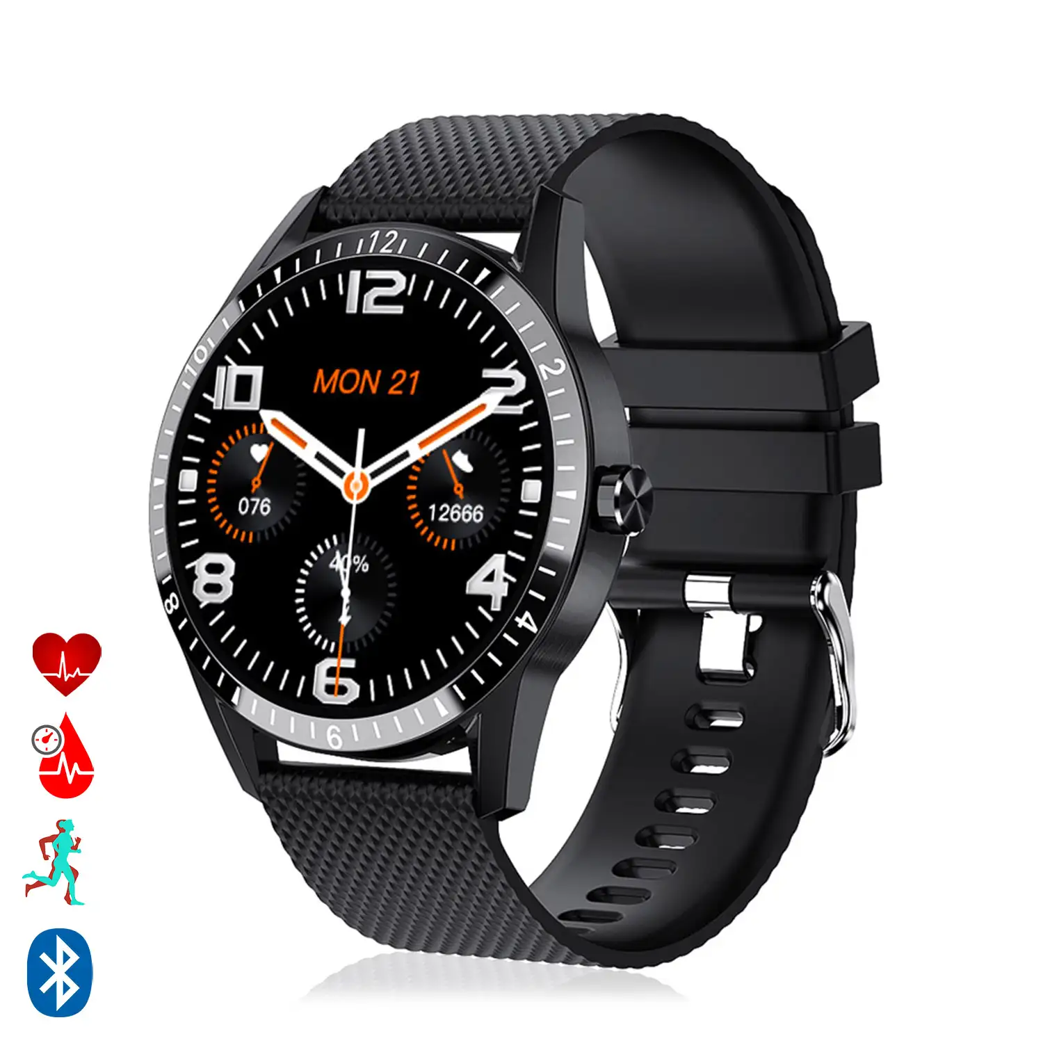 Smartwatch Y20 multideportivo con monitor cardiaco, sumergible, dial personalizable