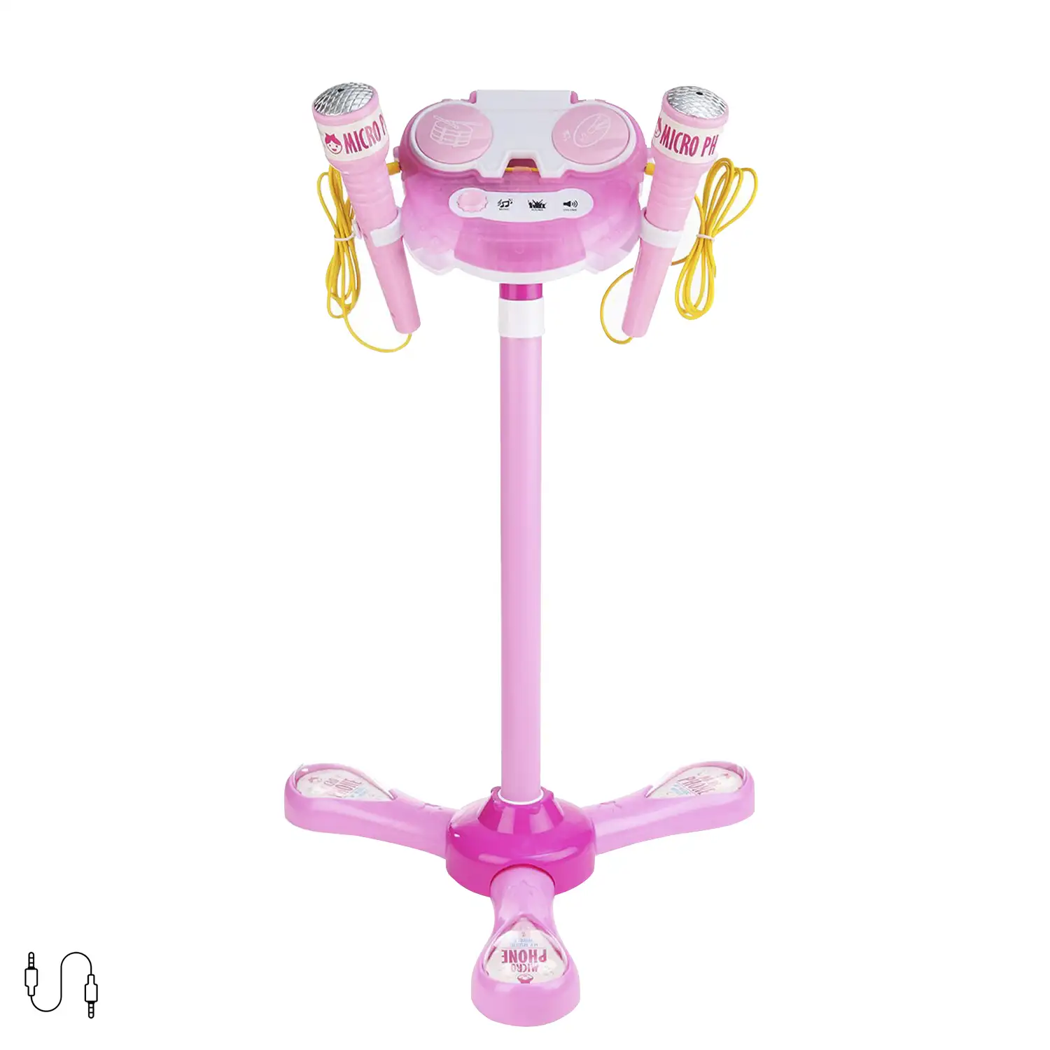 Kit karaoke infantil con 2 micrófonos y stand soporte