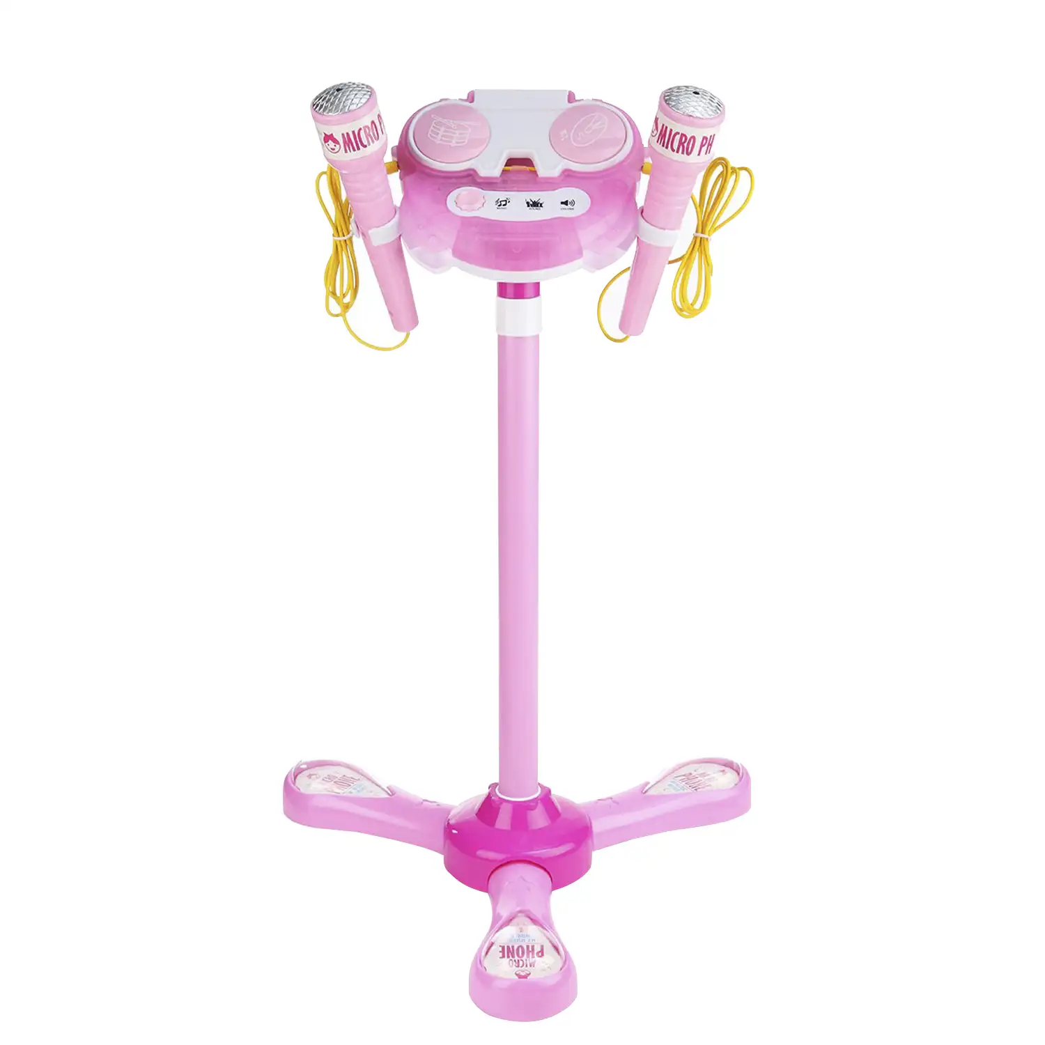 Kit karaoke infantil con 2 micrófonos y stand soporte