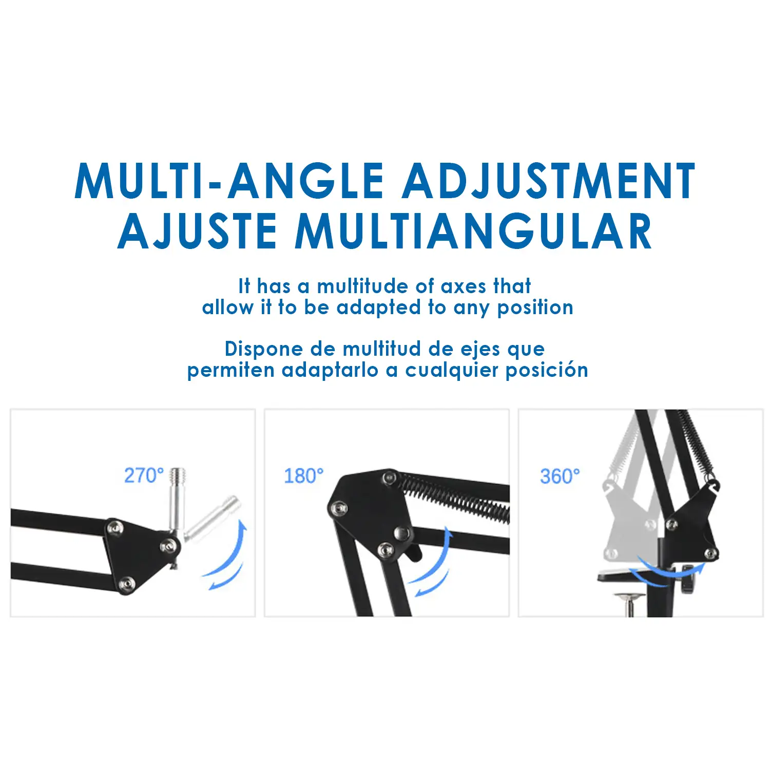 Micrófono HiFi con soporte ajustable de sobremesa y filtro