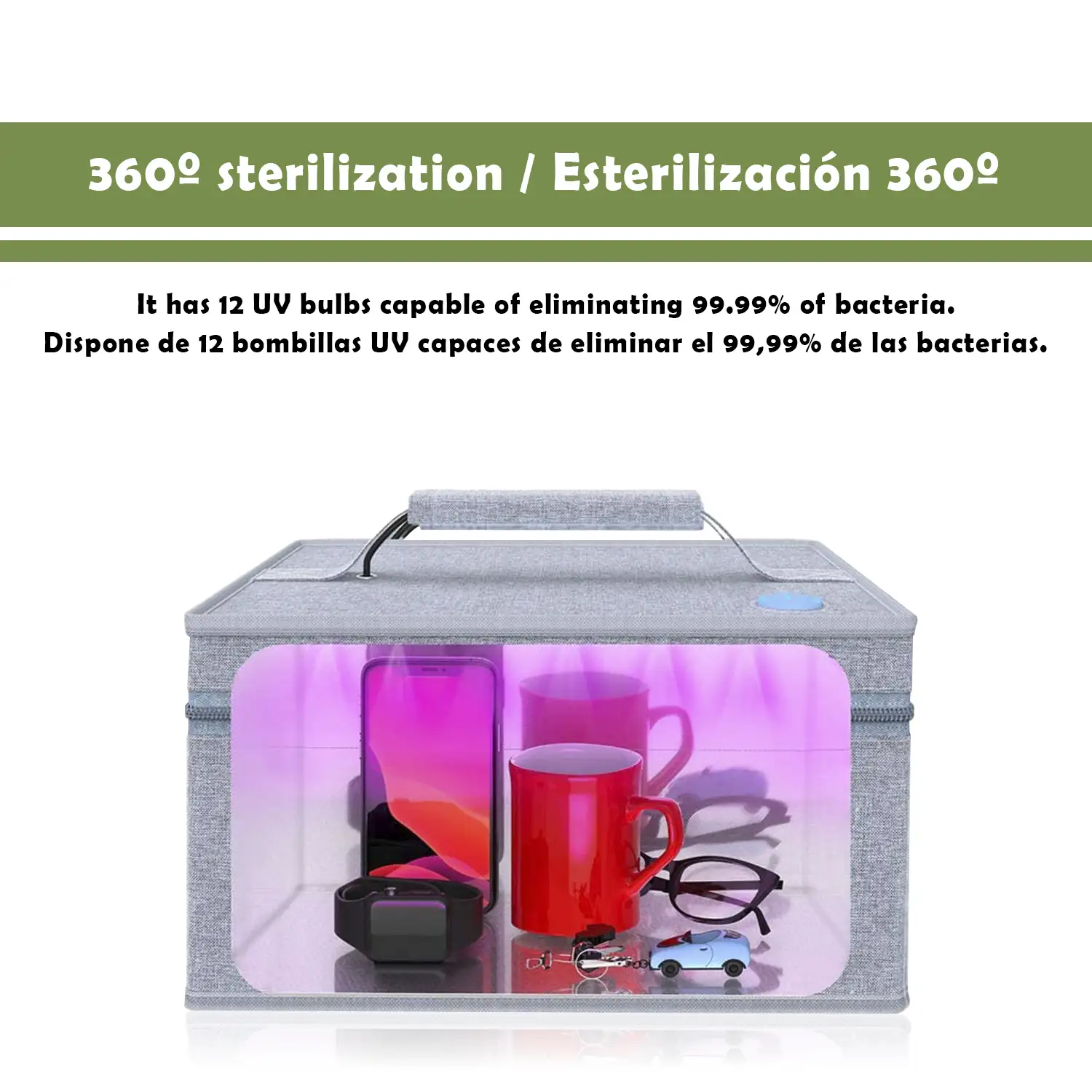 Esterilizador portátil de rayos led ultravioleta