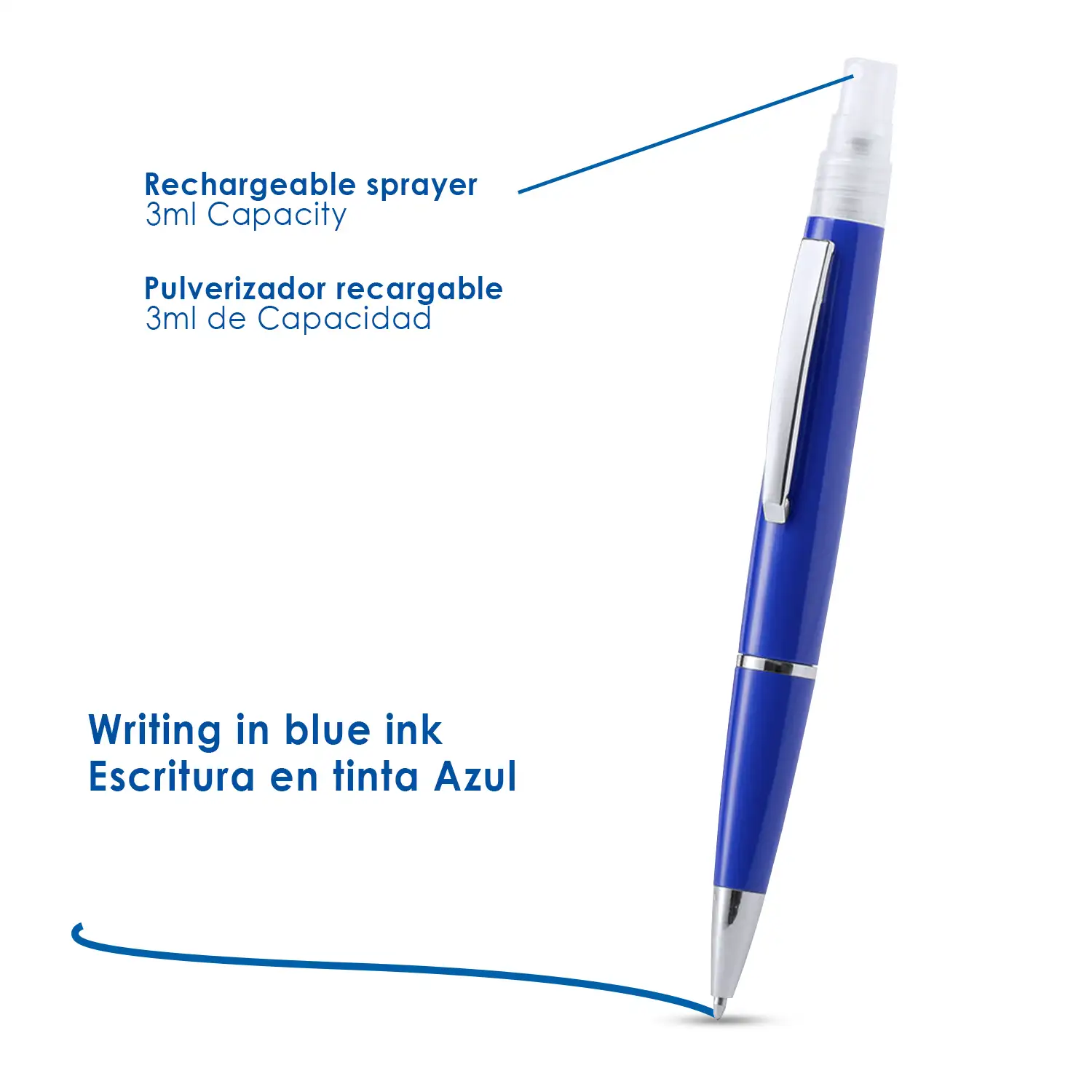Bolígrafo higienizante Tromix con pulverizador recargable integrado 3 Ml