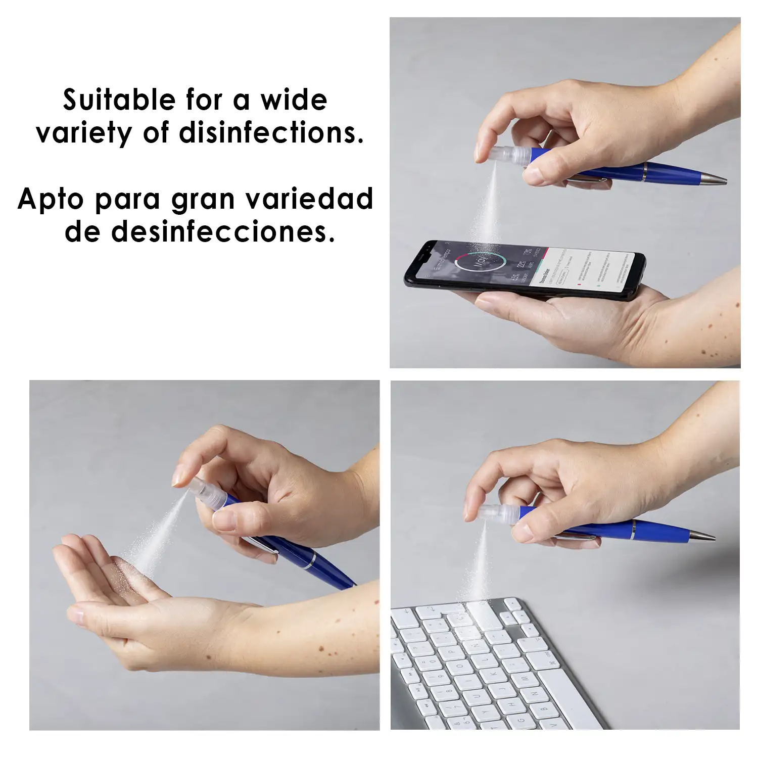 Bolígrafo higienizante Tromix con pulverizador recargable integrado 3 Ml