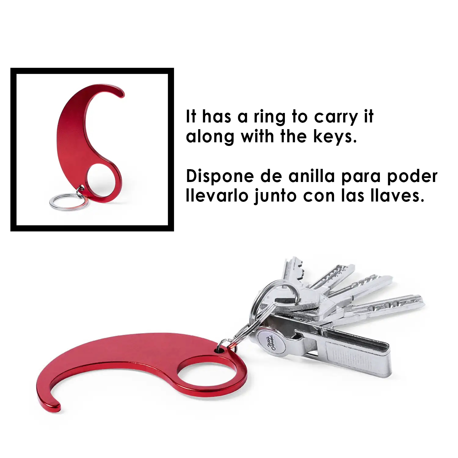 Llavero anti contacto Kozko, ideal transporte público, abrir puertas.
