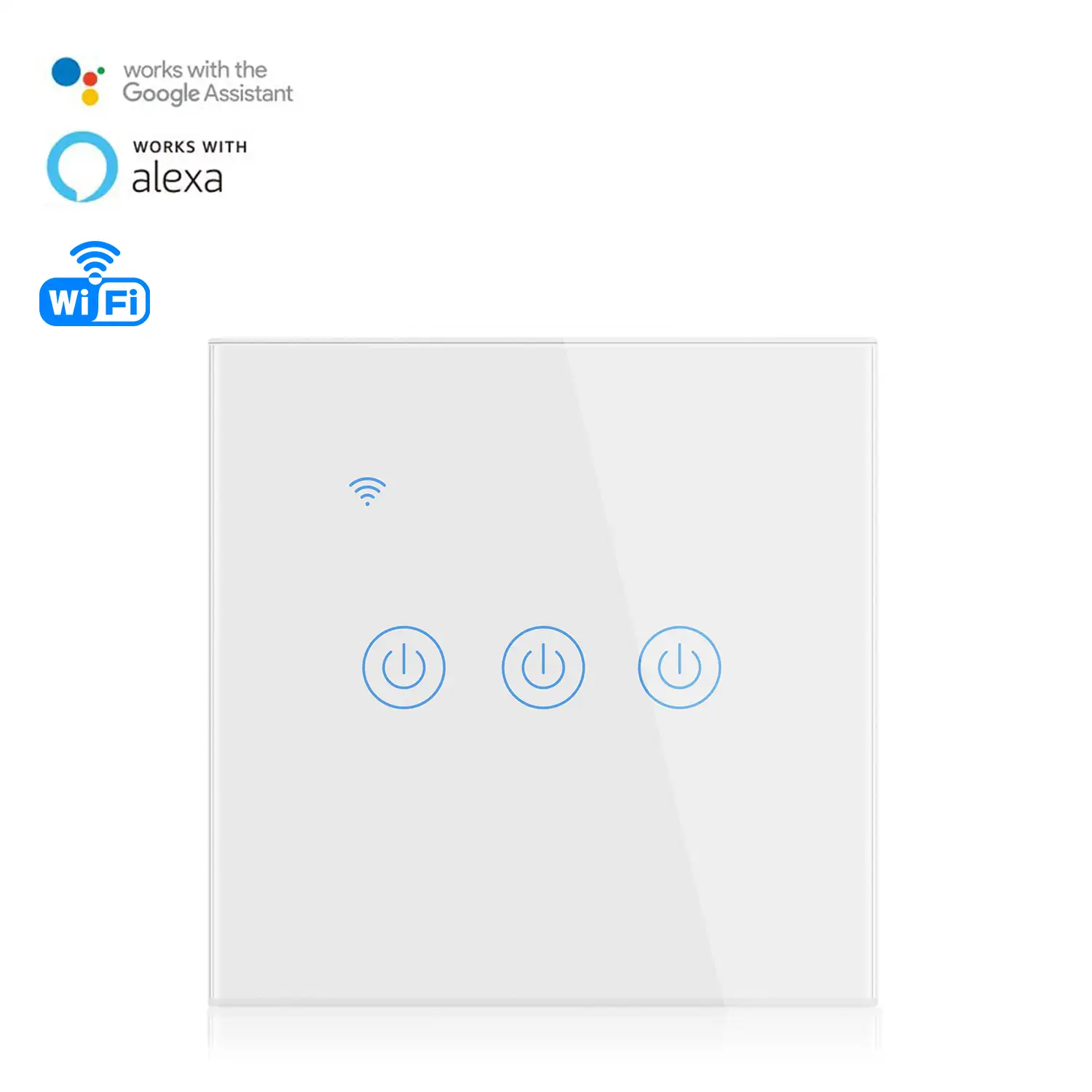 Interruptor Wifi Smarthome con 3 pulsadores compatible con Amazon Alexa y Google Home