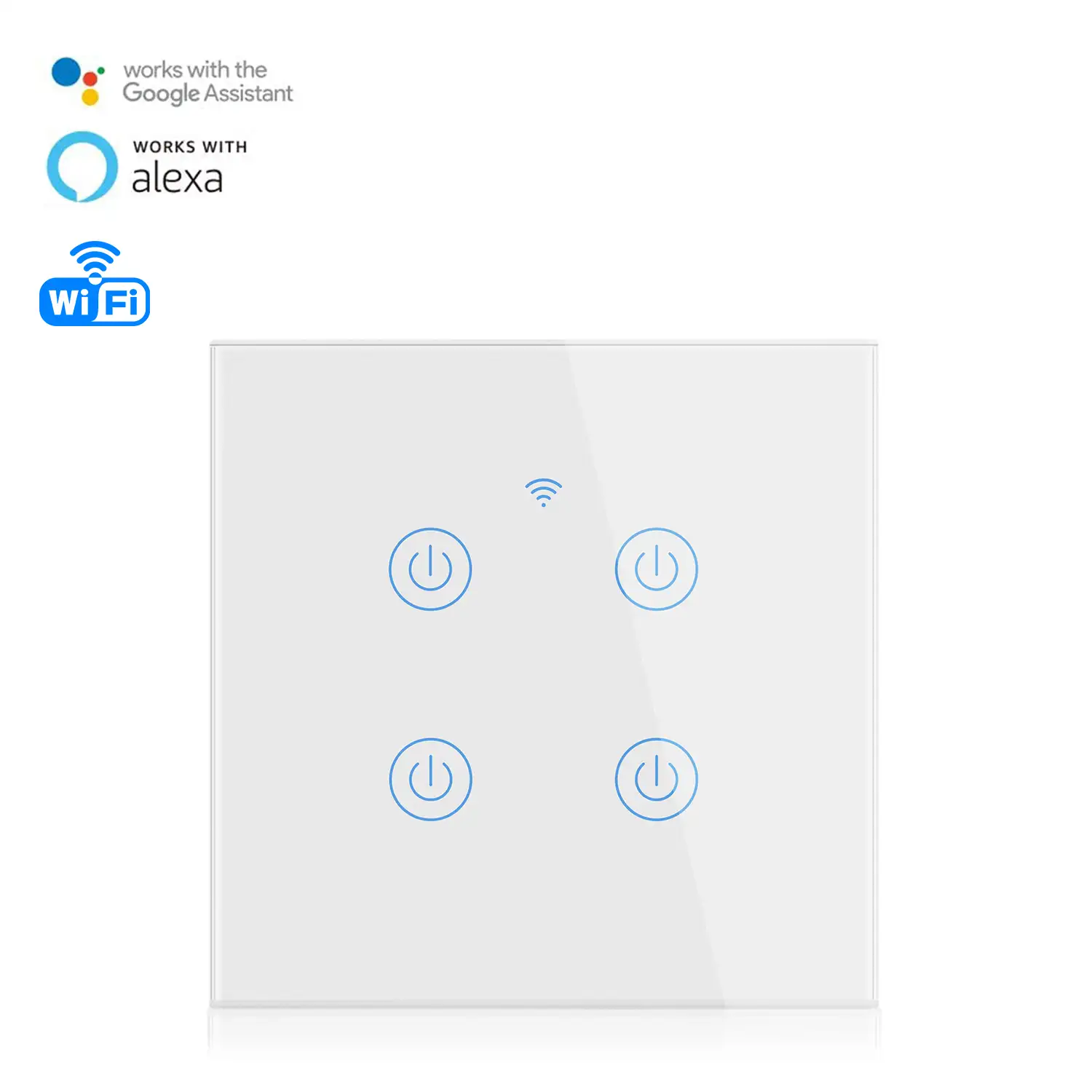 Interruptor Wifi Smarthome con 4 pulsadores compatible con Amazon Alexa y Google Home