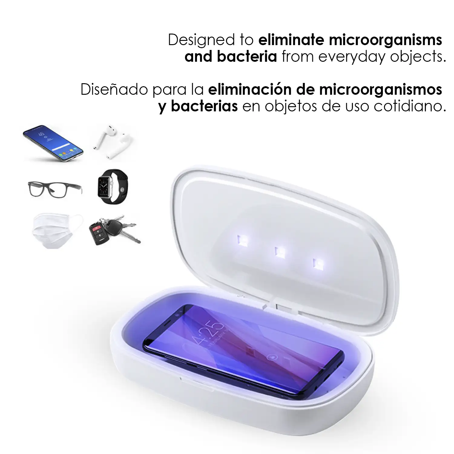 Caja Esterilizadora UV con cargador Qi Halby
