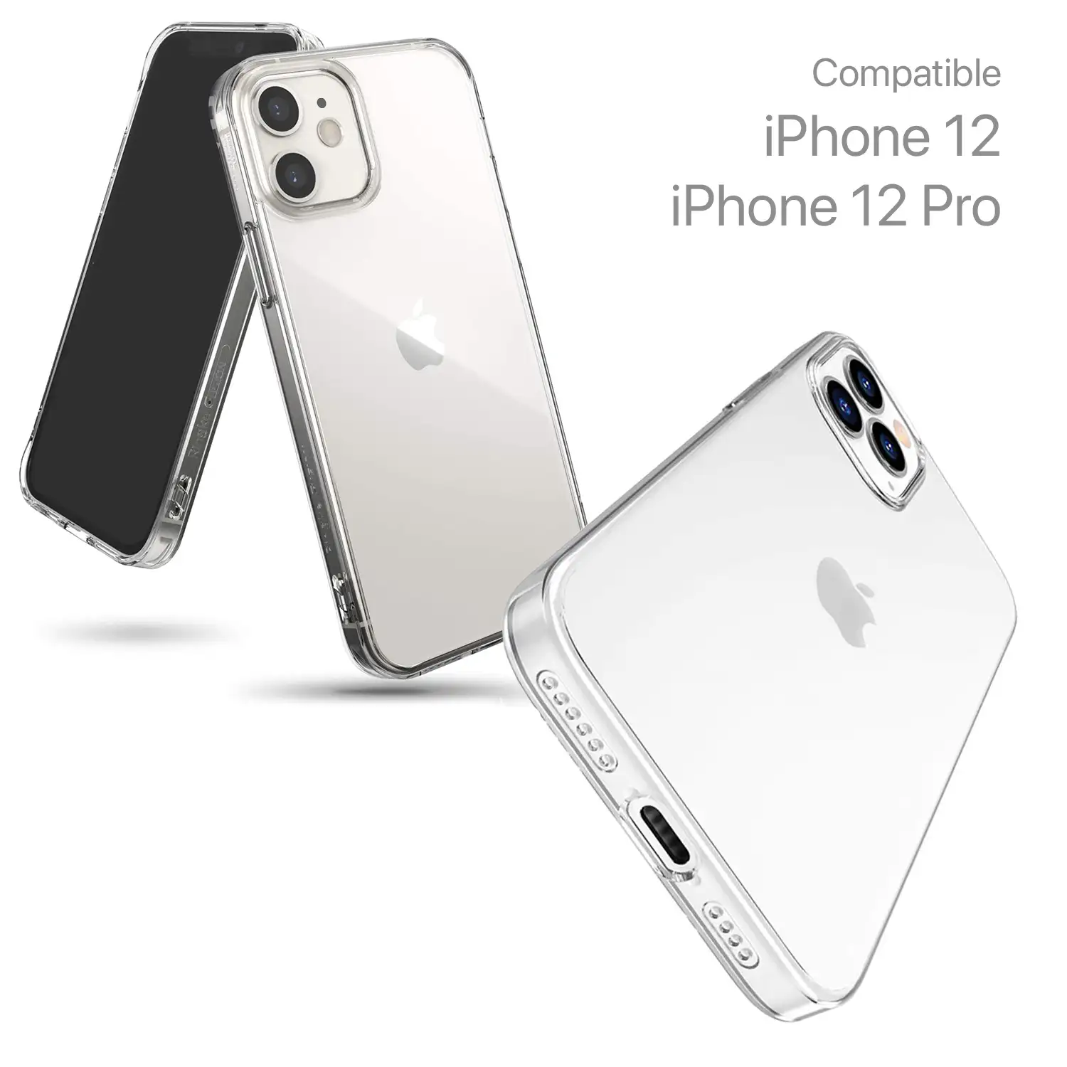 Carcasa de TPU transparente suave para iPhone 12 y 12 Pro