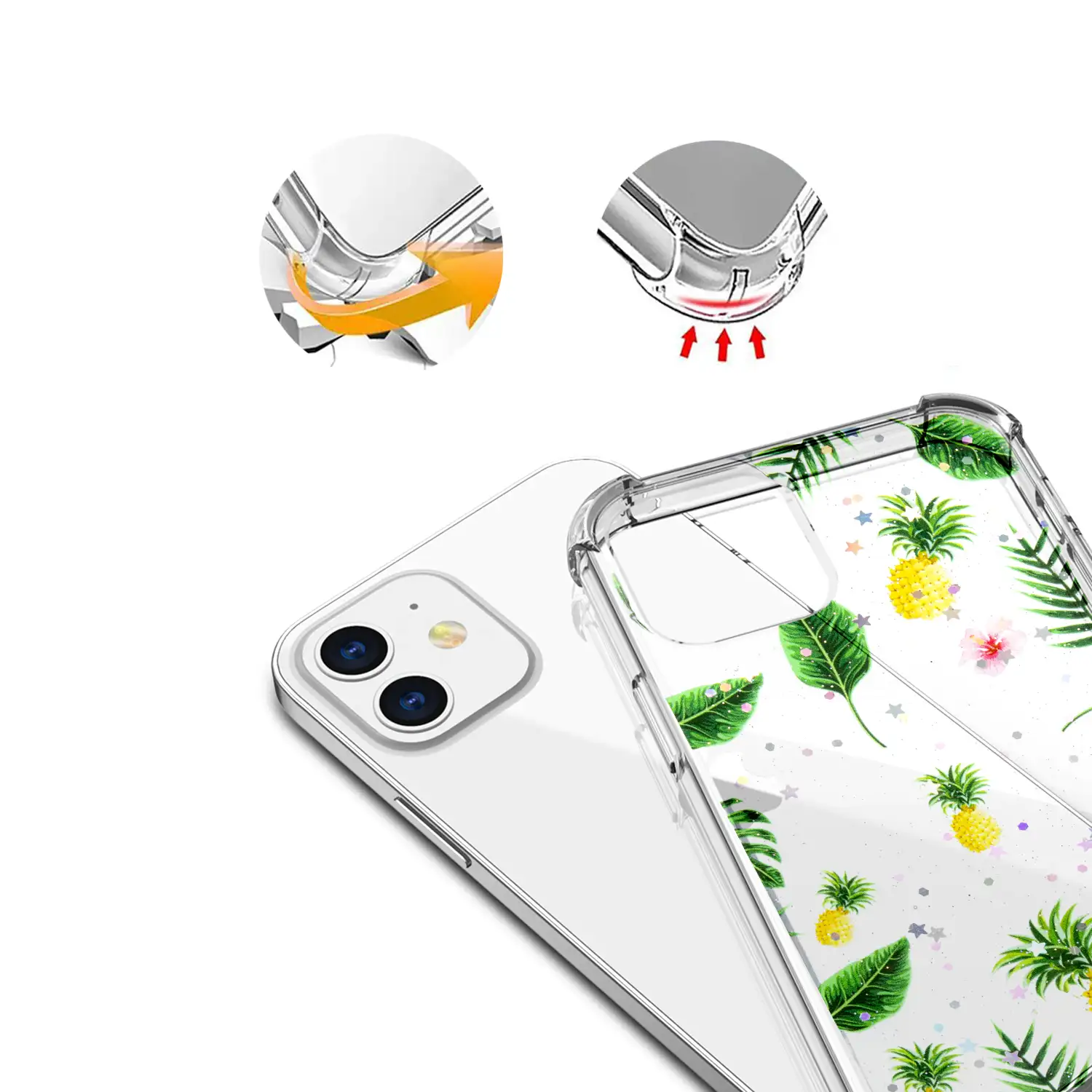 Carcasa de TPU de alta protección con diseño tropical para iPhone 12 Mini