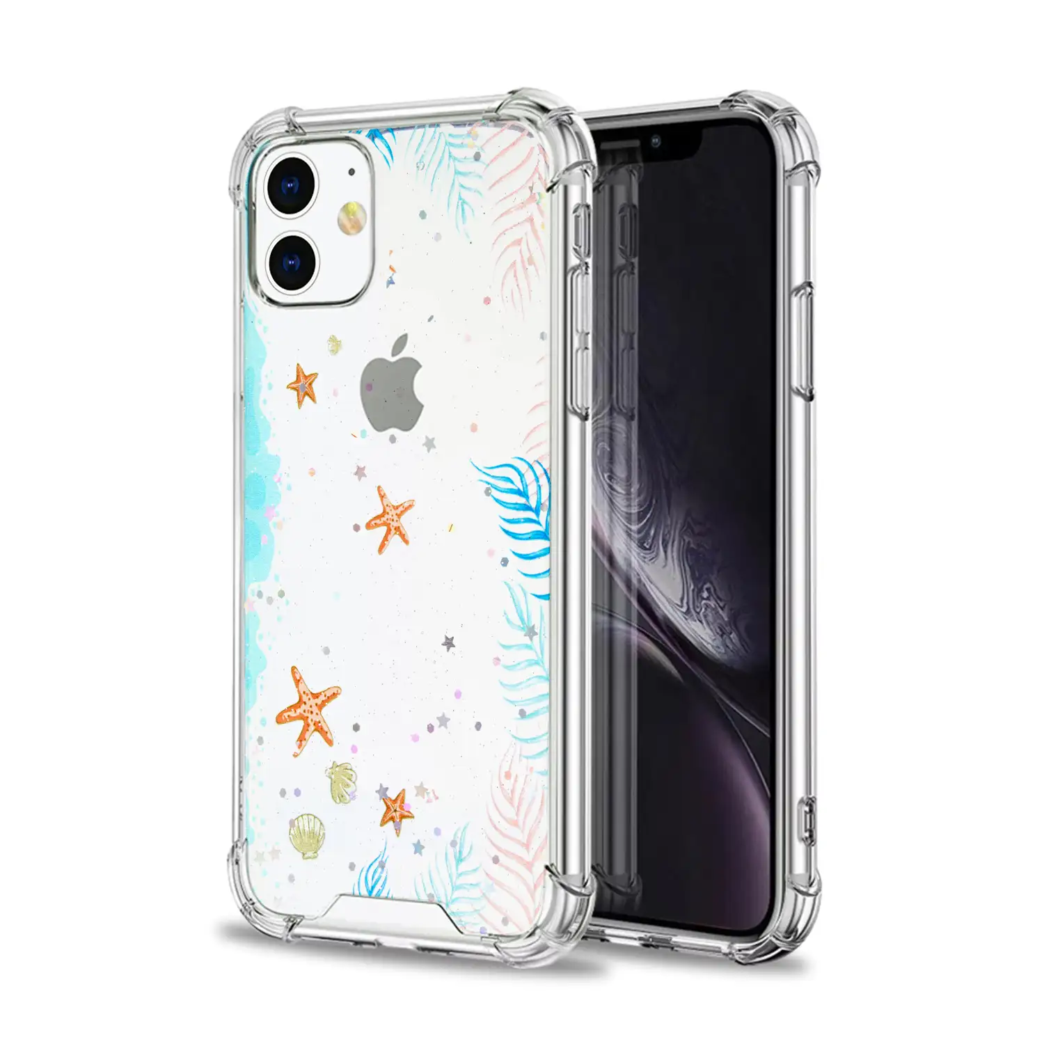 Carcasa de TPU de alta protección con diseño estrellas de mar para iPhone 12 Mini