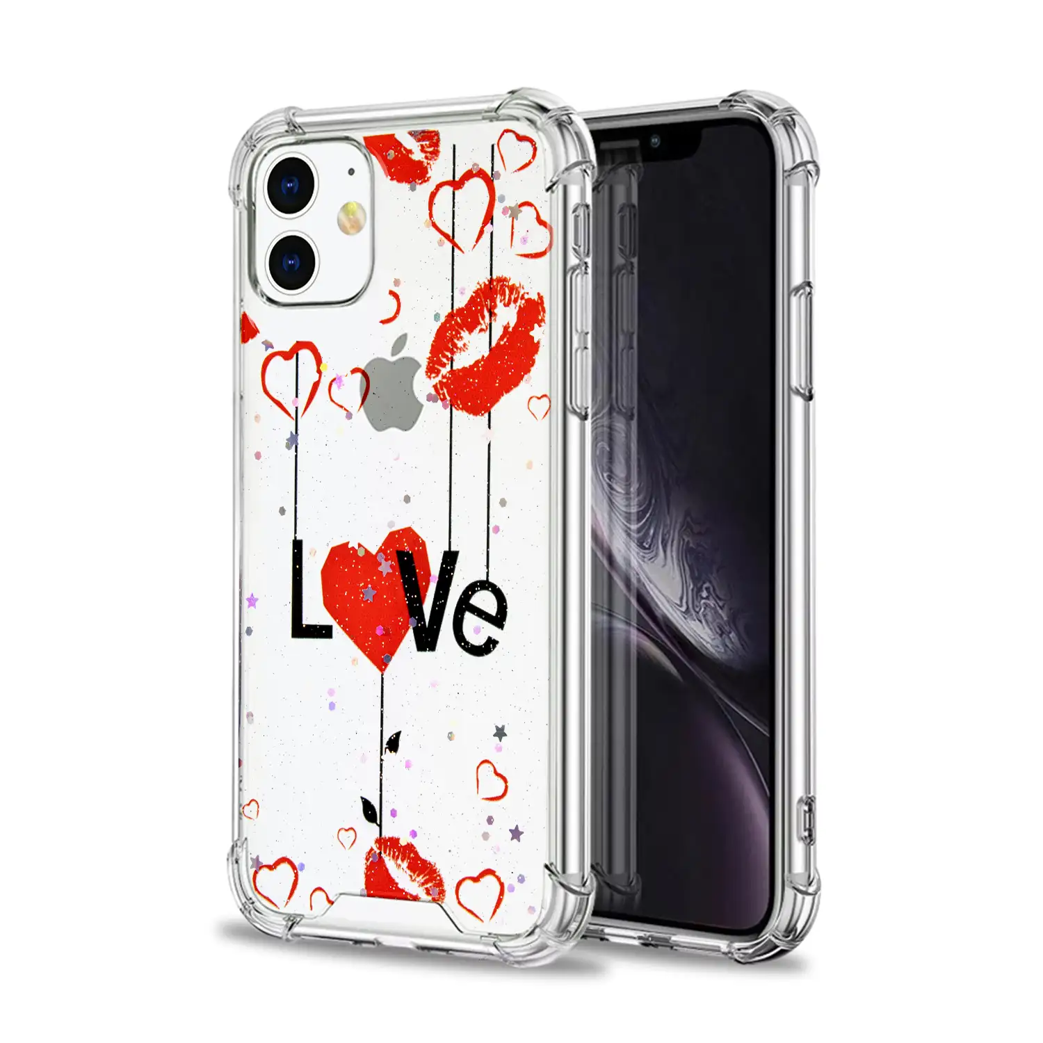 	Carcasa de TPU de alta protección con diseño love para iPhone 12 Mini