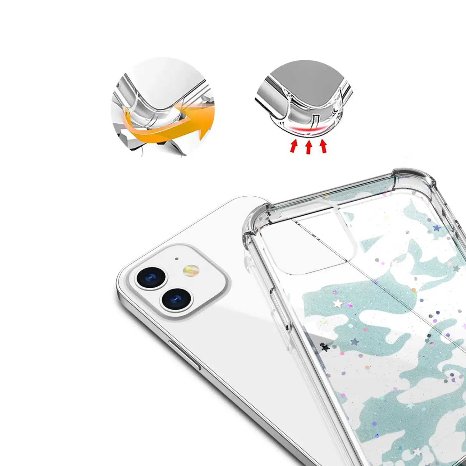 Funda iPhone 12 mini y 2 protectores de pantalla - TPU