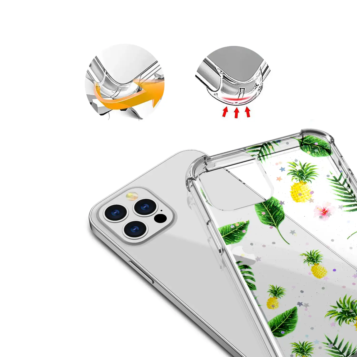 Carcasa de TPU de alta protección con diseño tropical para iPhone 12 Pro Max