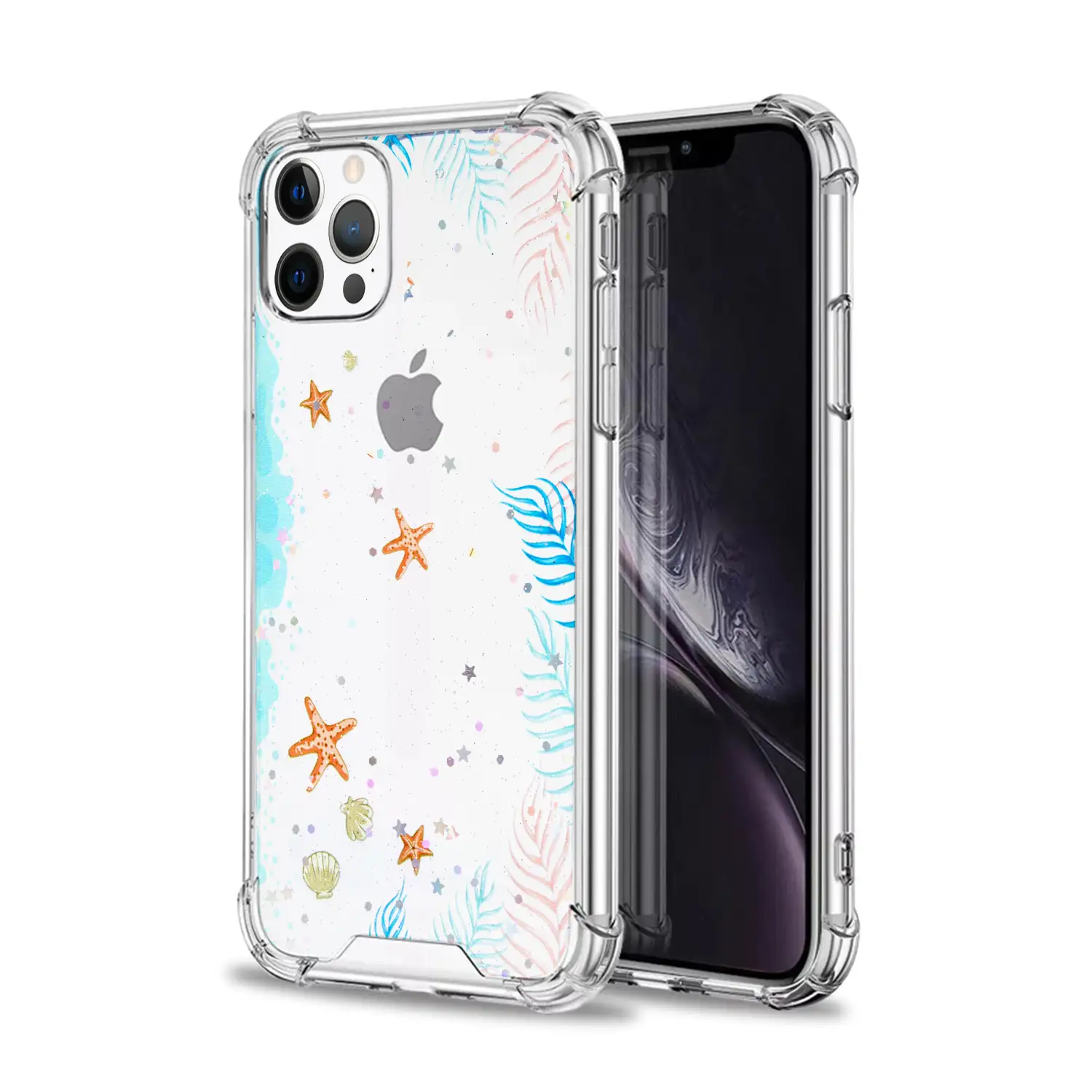 	Carcasa de TPU de alta protección con diseño estrellas de mar para iPhone 12 Pro Max