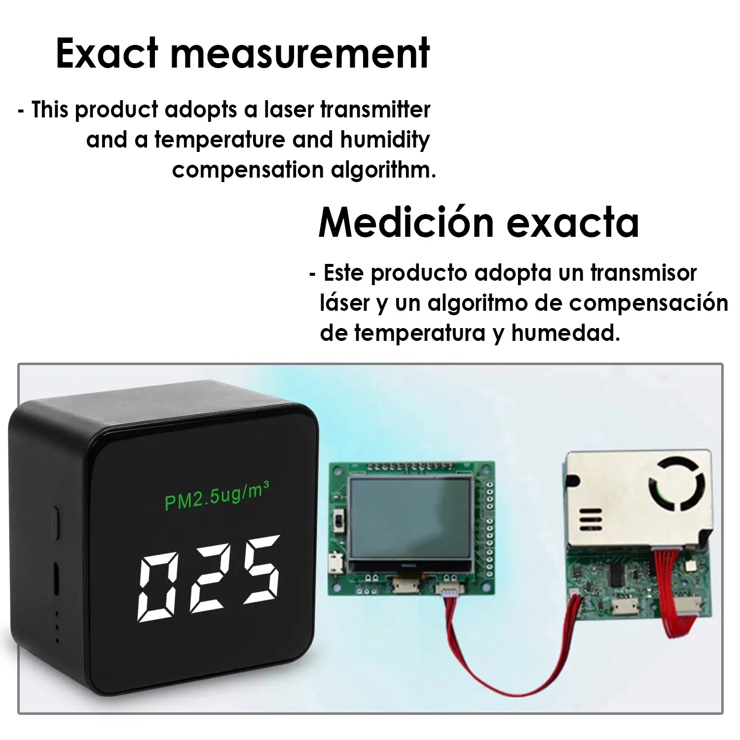 Detector portátil de contaminación. Indicador de calidad del aire.