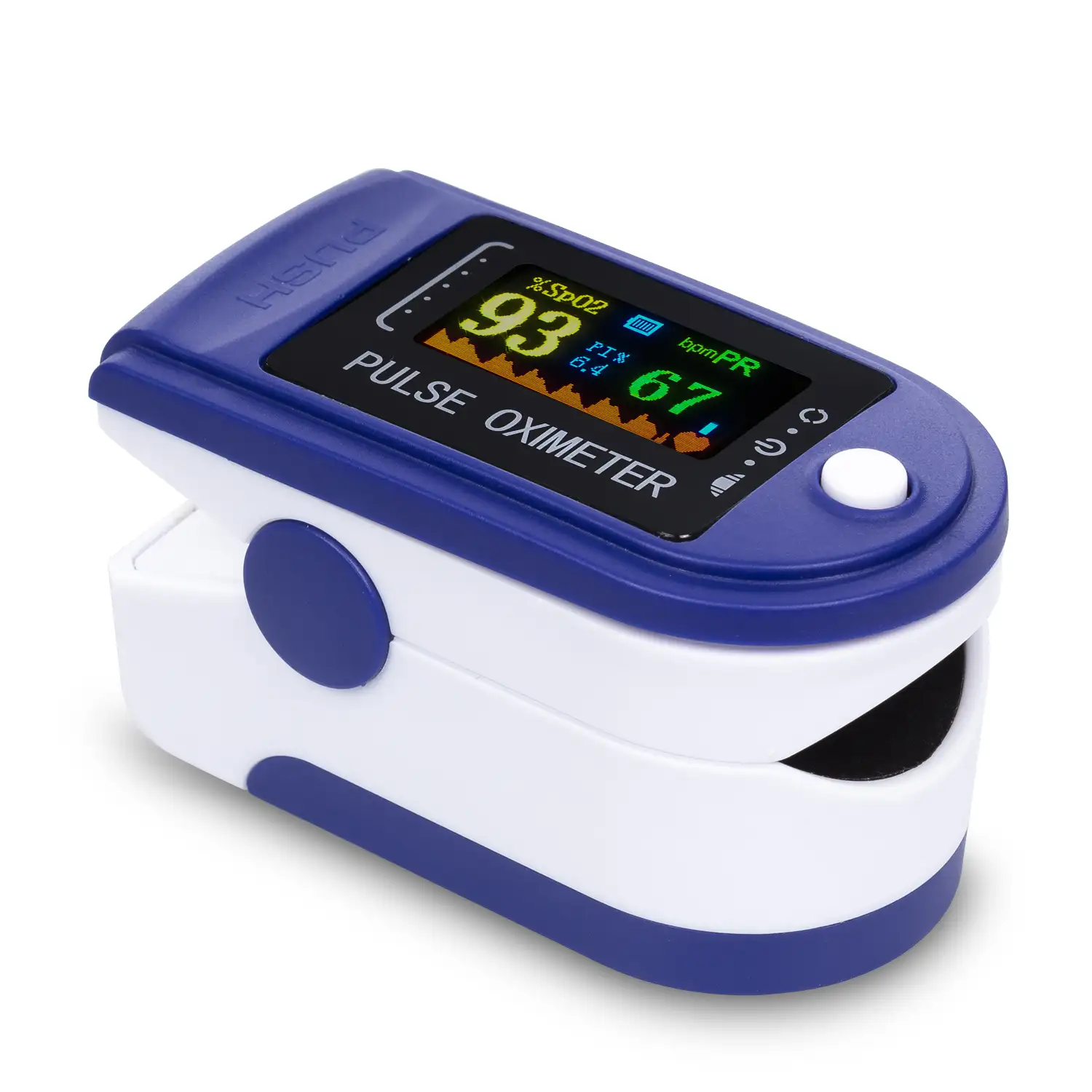 Pulsómetro digital con monitor cardiaco inalámbrico, oxímetro y pantalla a color.