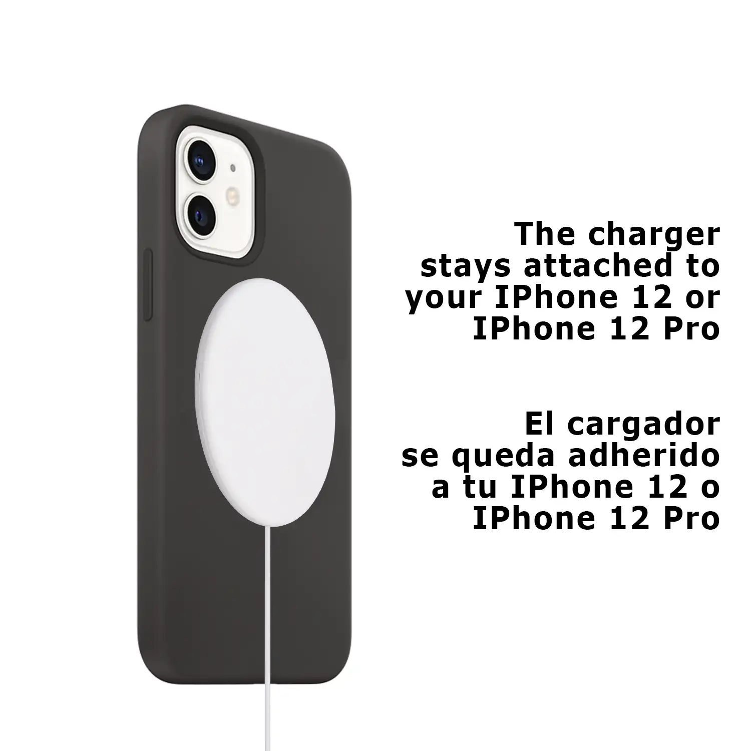 Cargador magnético compatible con Magsafe para iPhone 12 /13/14. Compatible  con carga inalámbrica Qi convencional.