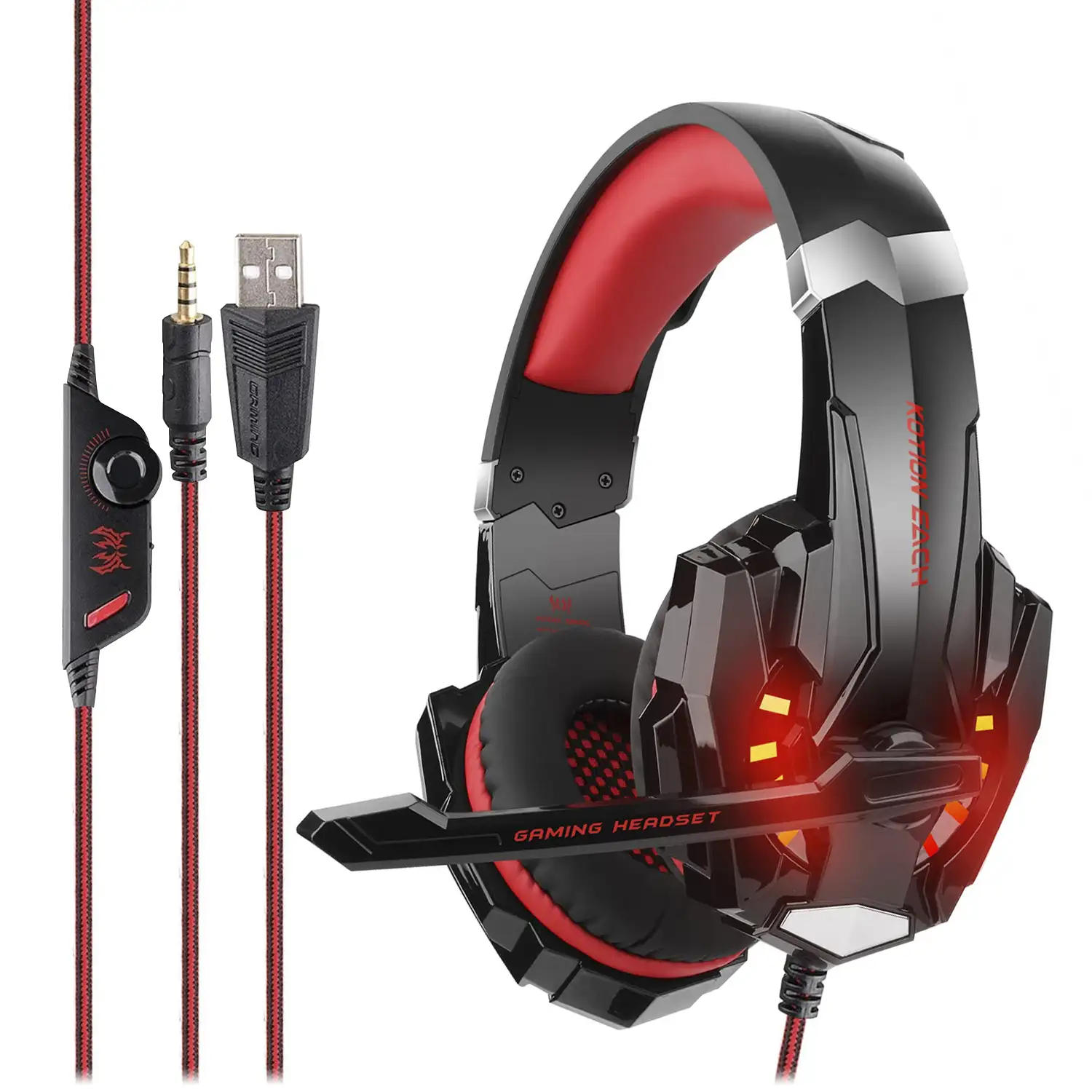 Headset Kotion Each G9000. Auriculares gaming con micro, conexión minijack y luces LED