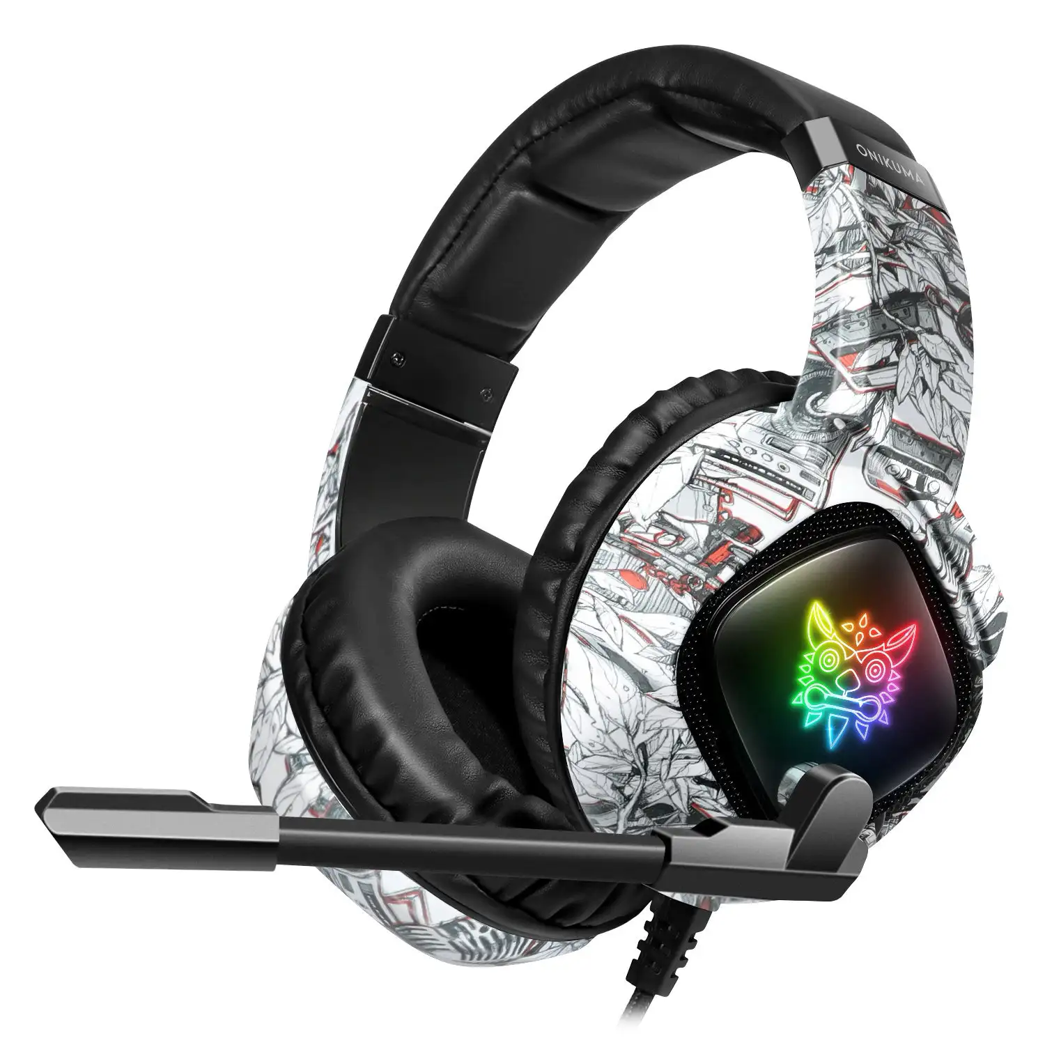 Headset V8 RGB. Auriculares gaming para PC con micro incorporado y luz LED.