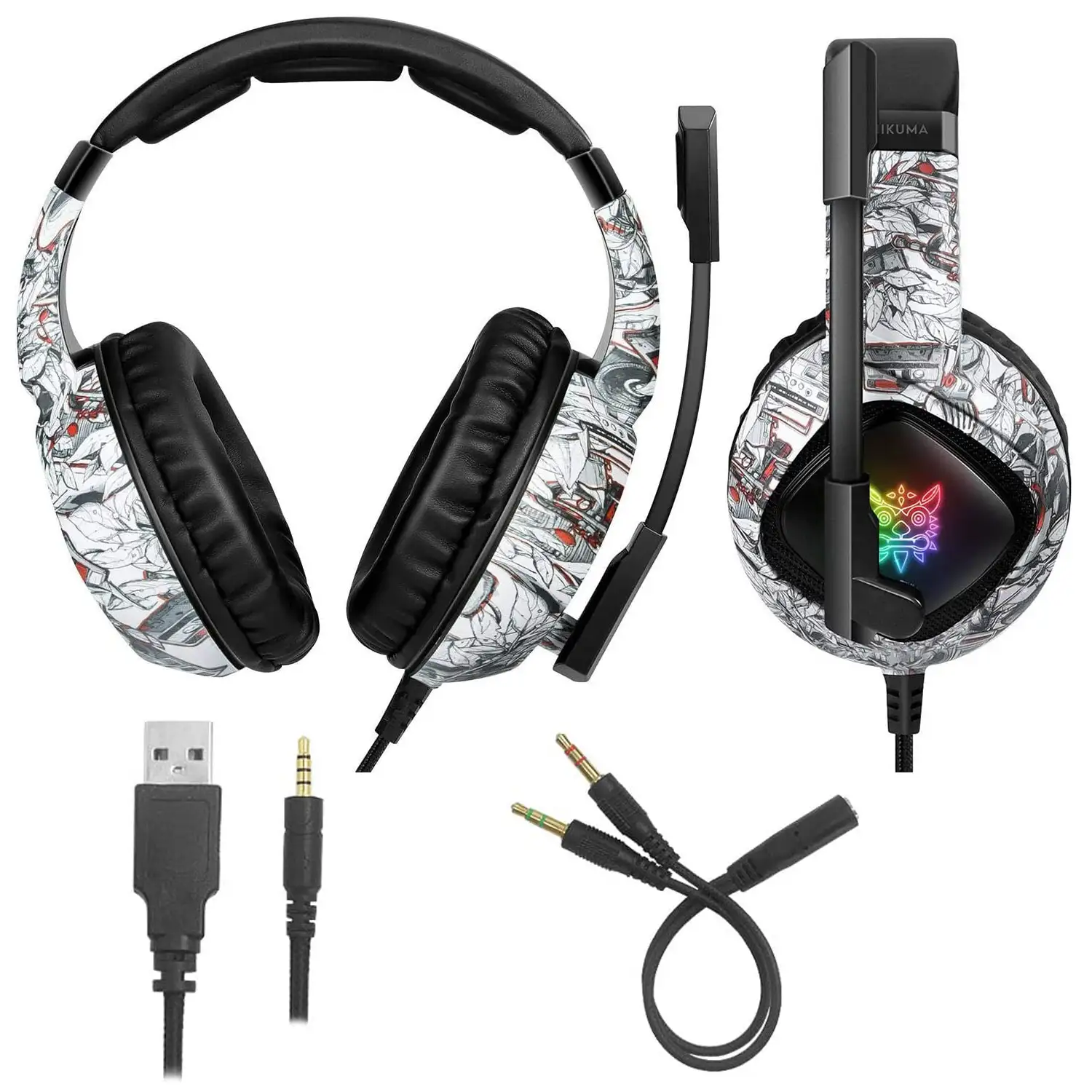 Cascos Gaming compatibles con ps4, xbox,ps5 ,pc RBG luces led