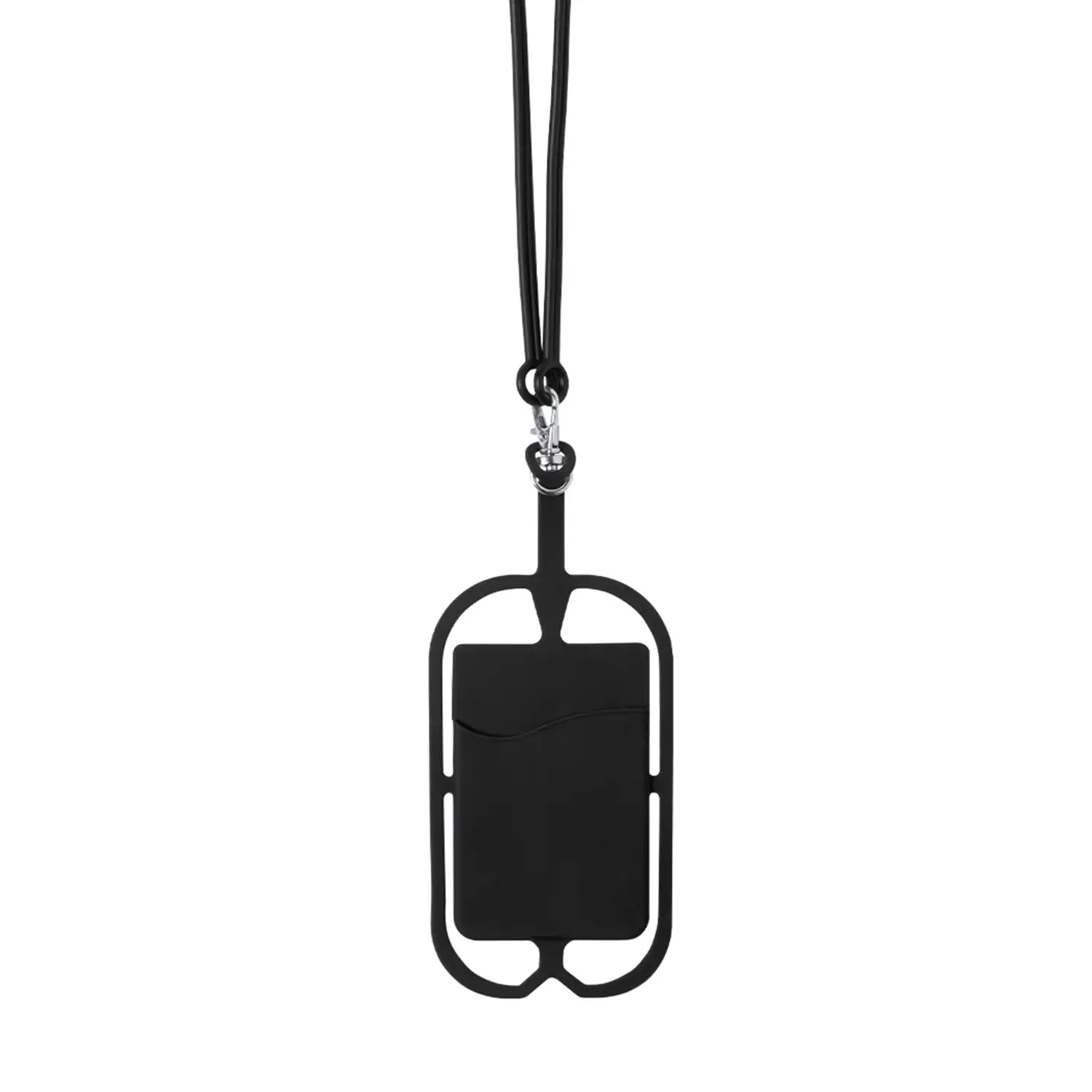 Lanyard de silicona Veltux para smartphone, con tarjetero y mosquetón.