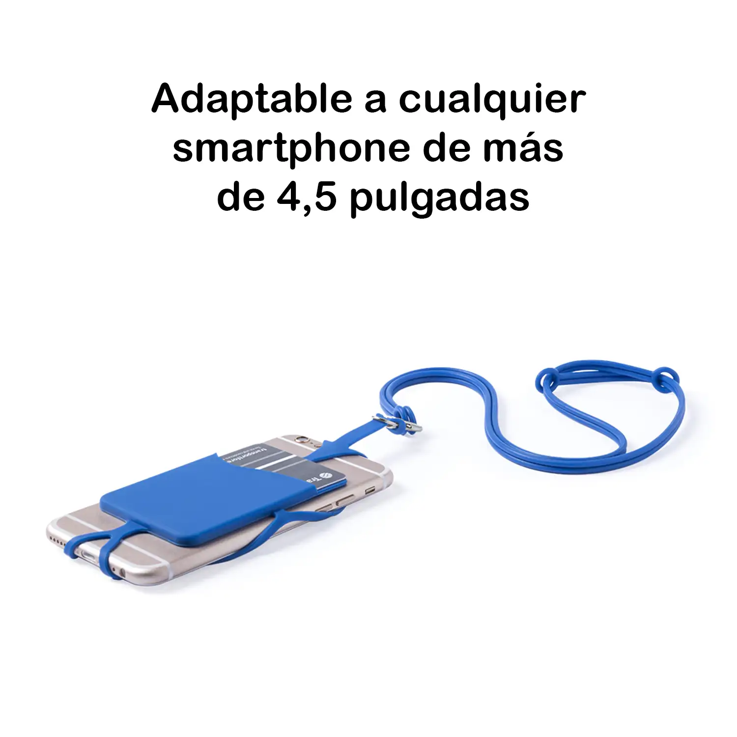 Lanyard de silicona Veltux para smartphone, con tarjetero y mosquetón.