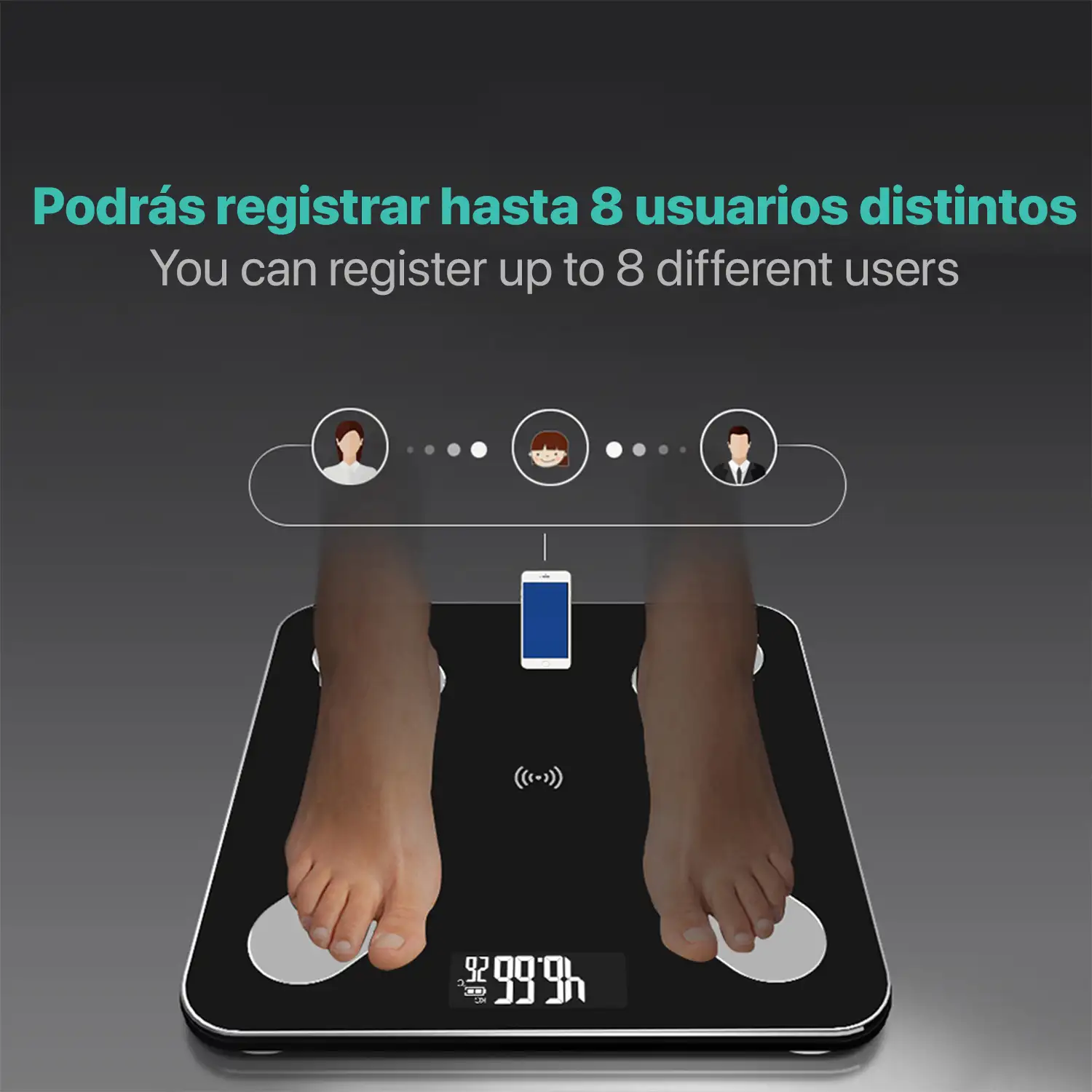 Bascula Inteligente Corporal Inteligente con Bluetooth