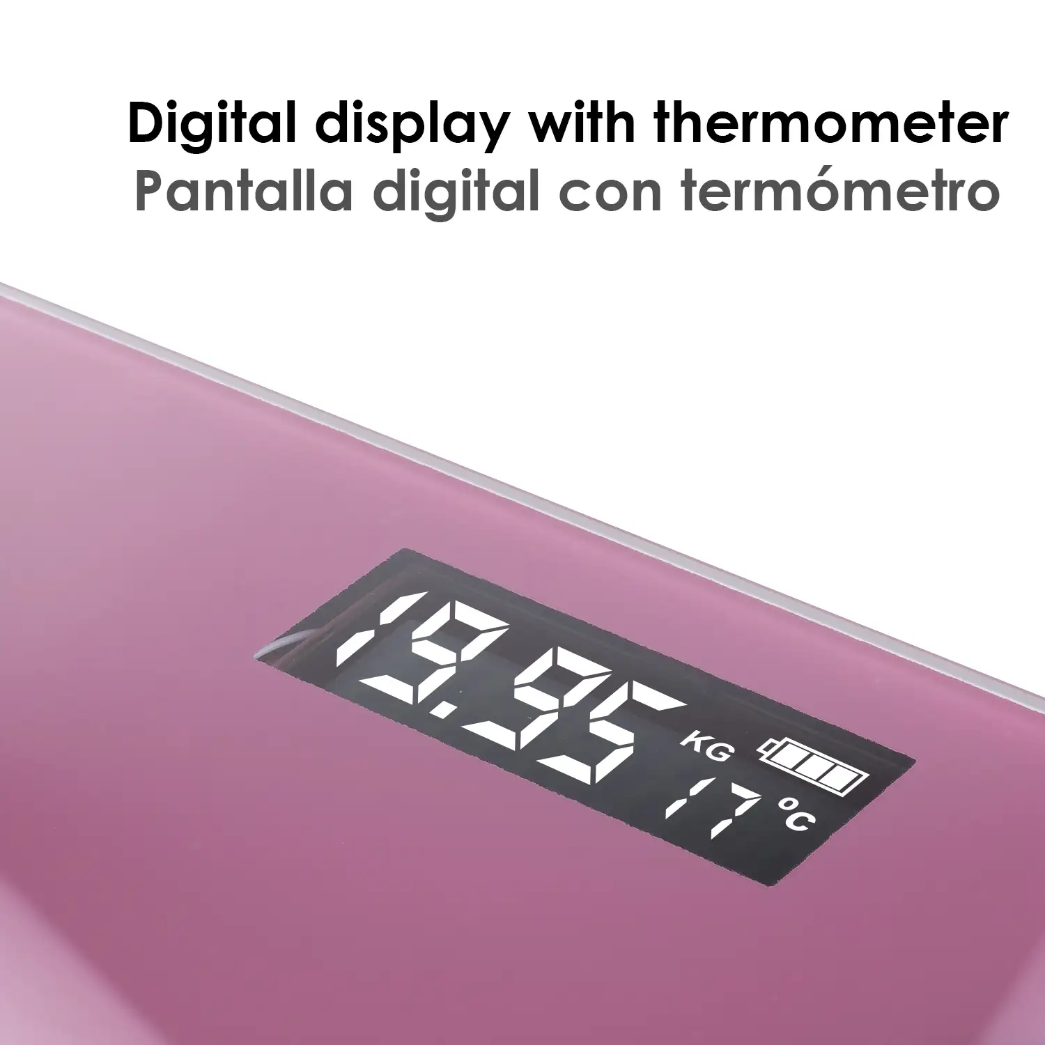 Báscula solar inteligente Bluetooth con termómetro. App de control y registro para iOS y Android.