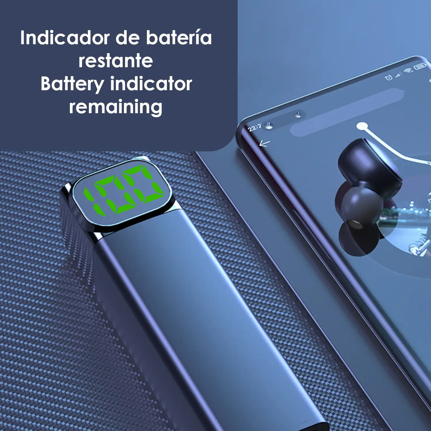 Auriculares TWS Bluetooth 5.0 BQC-01. Base con indicador de carga.