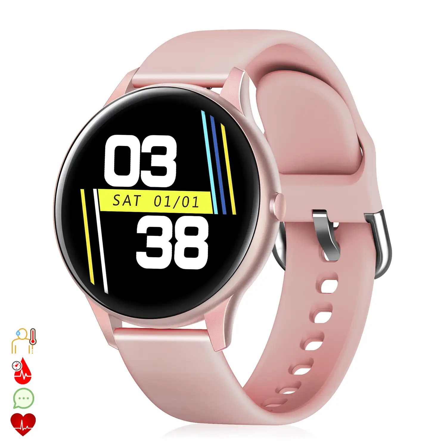 Smartwatch K21 con temperatura corporal, monitor cardiaco y modo multideporte