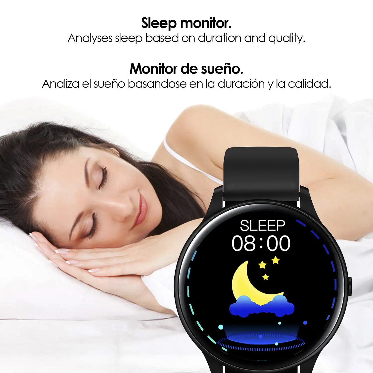 Smartwatch K21 con temperatura corporal, monitor cardiaco y modo multideporte