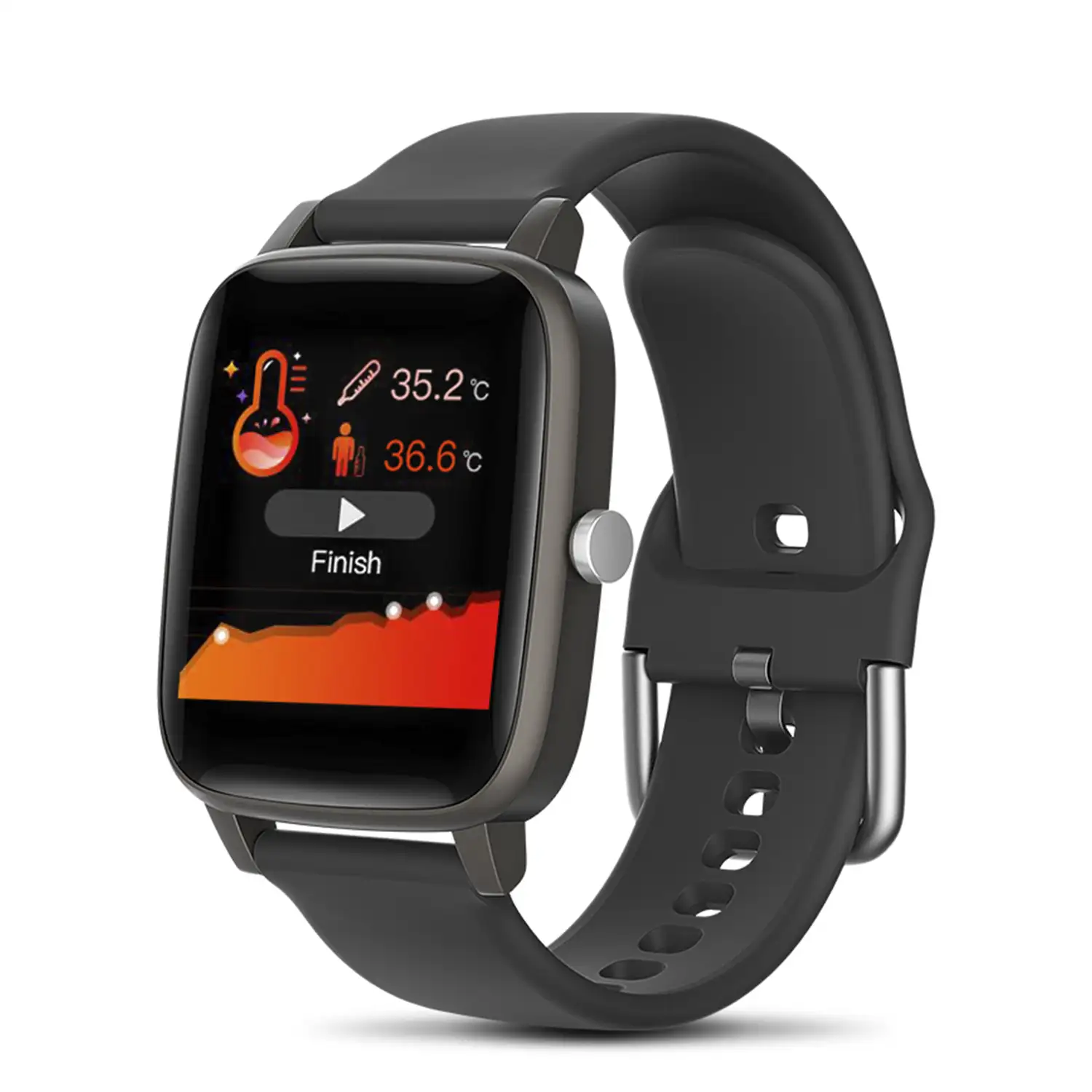 Smartwatch T98 con temperatura corporal, monitor cardiaco y modo multideporte