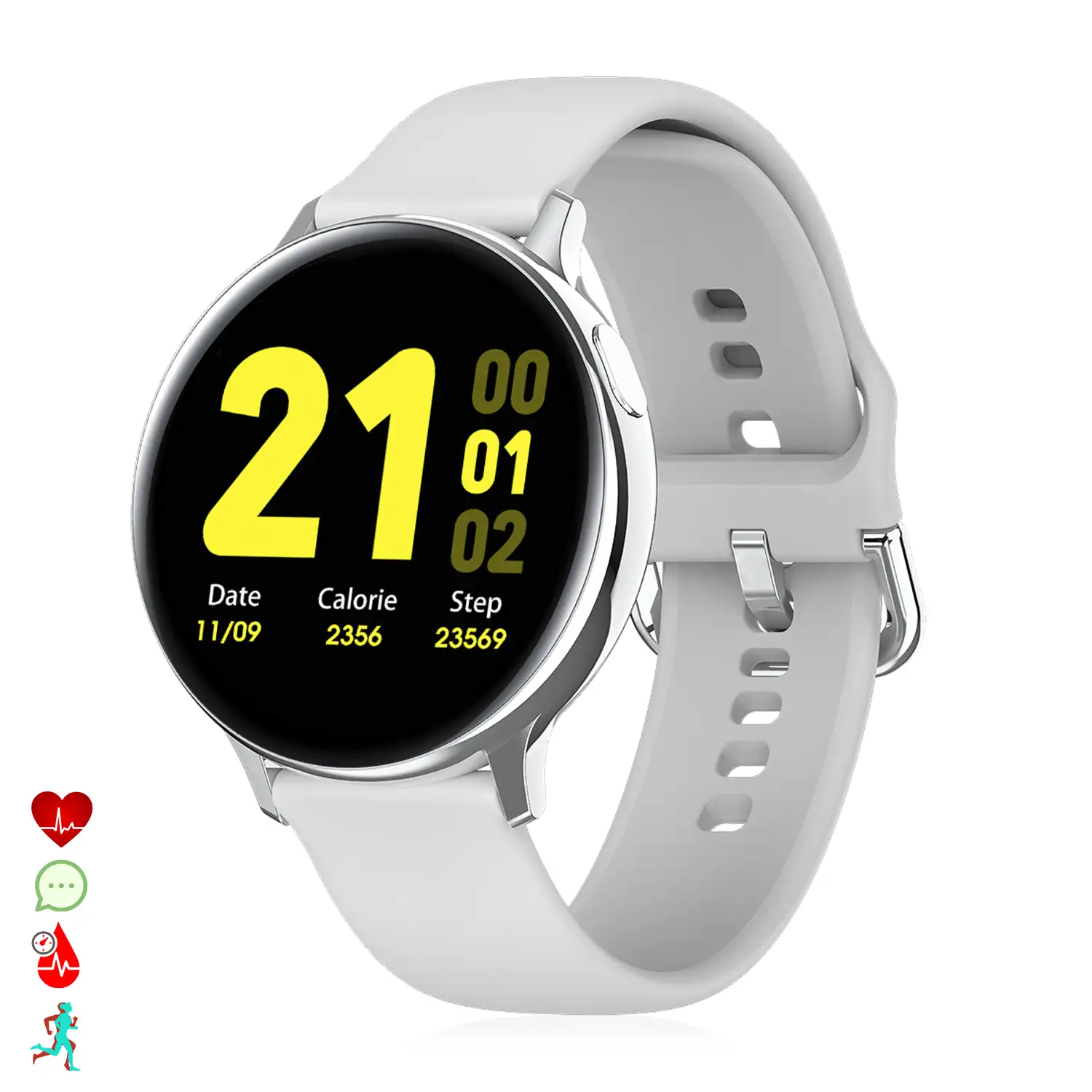 Smartwatch S20 pantalla circular, con monitor cardiaco ECG, tensión, O2 en sangre y modo multideporte