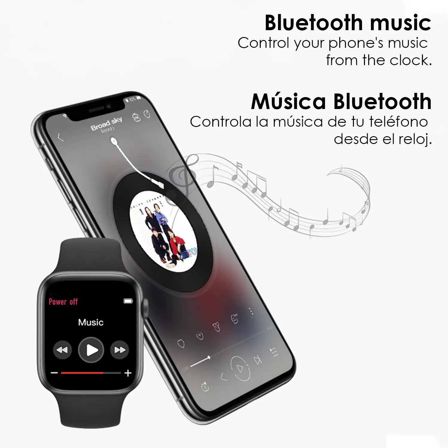 Smartwatch U78T con llamadas bluetooth, temperatura corporal, monitor cardiaco y modo multideporte