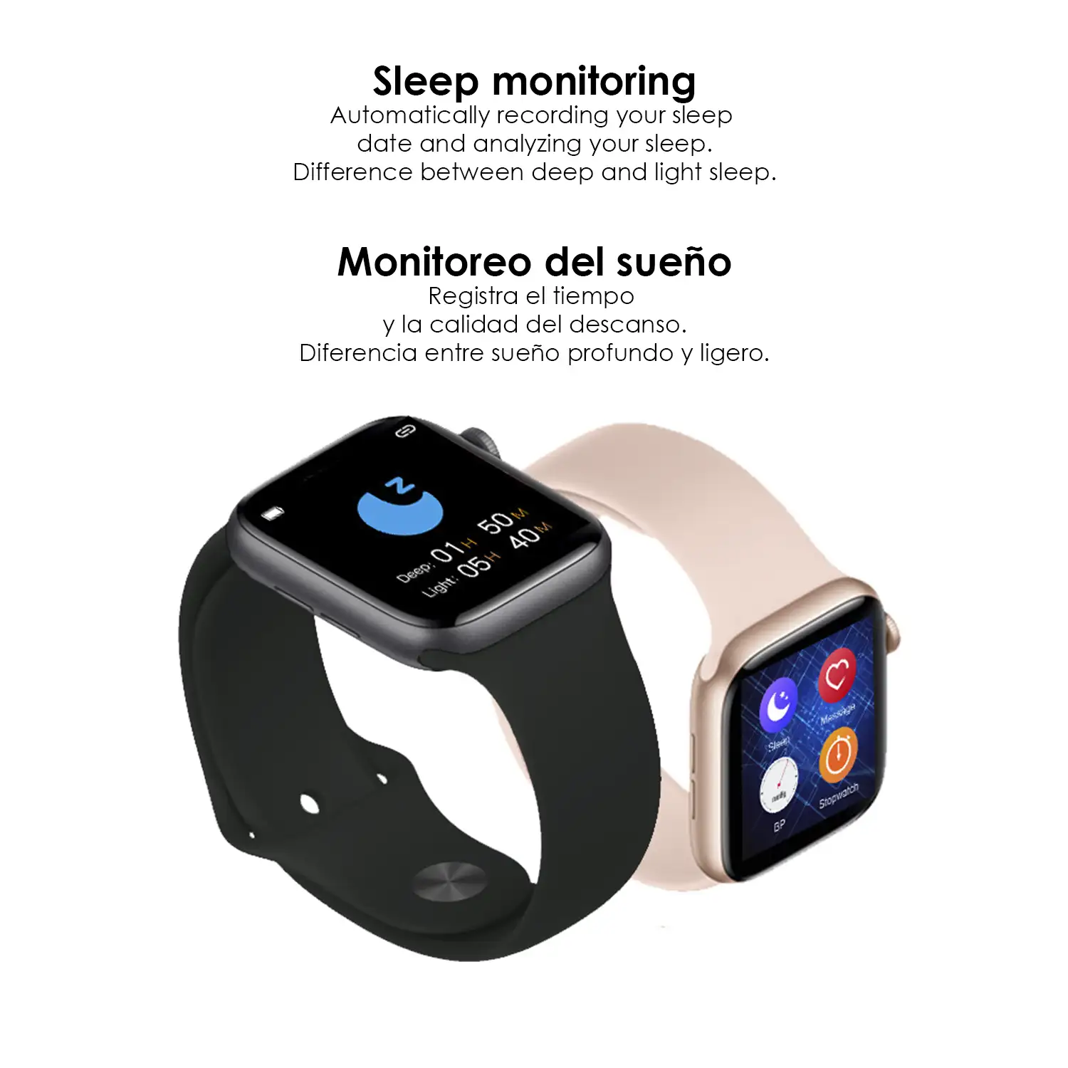 Smartwatch U78T con llamadas bluetooth, temperatura corporal, monitor cardiaco y modo multideporte