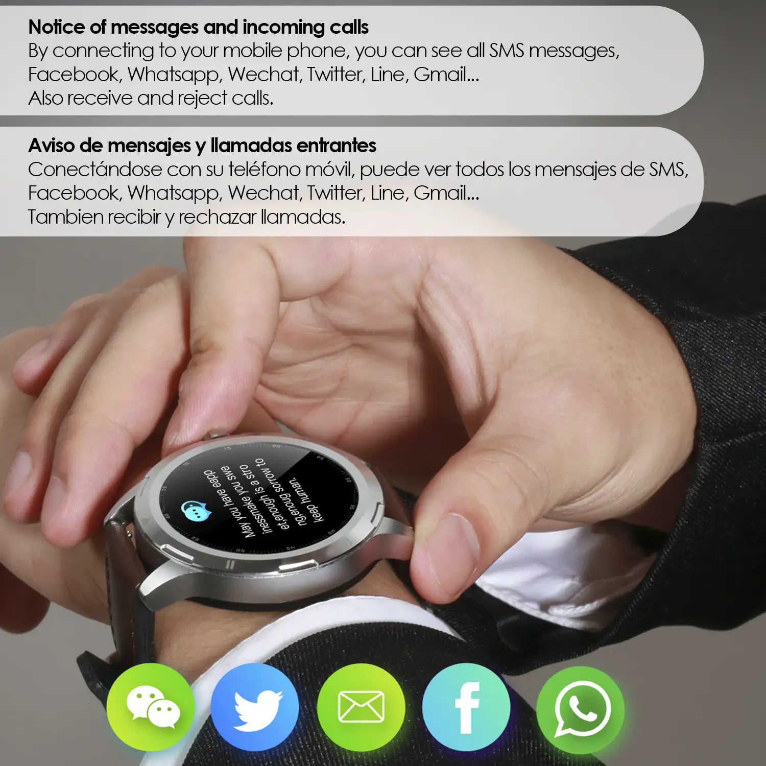 Smartwatch K15 con temperatura corporal, modo multideporte, monitor cardiaco y tensión.