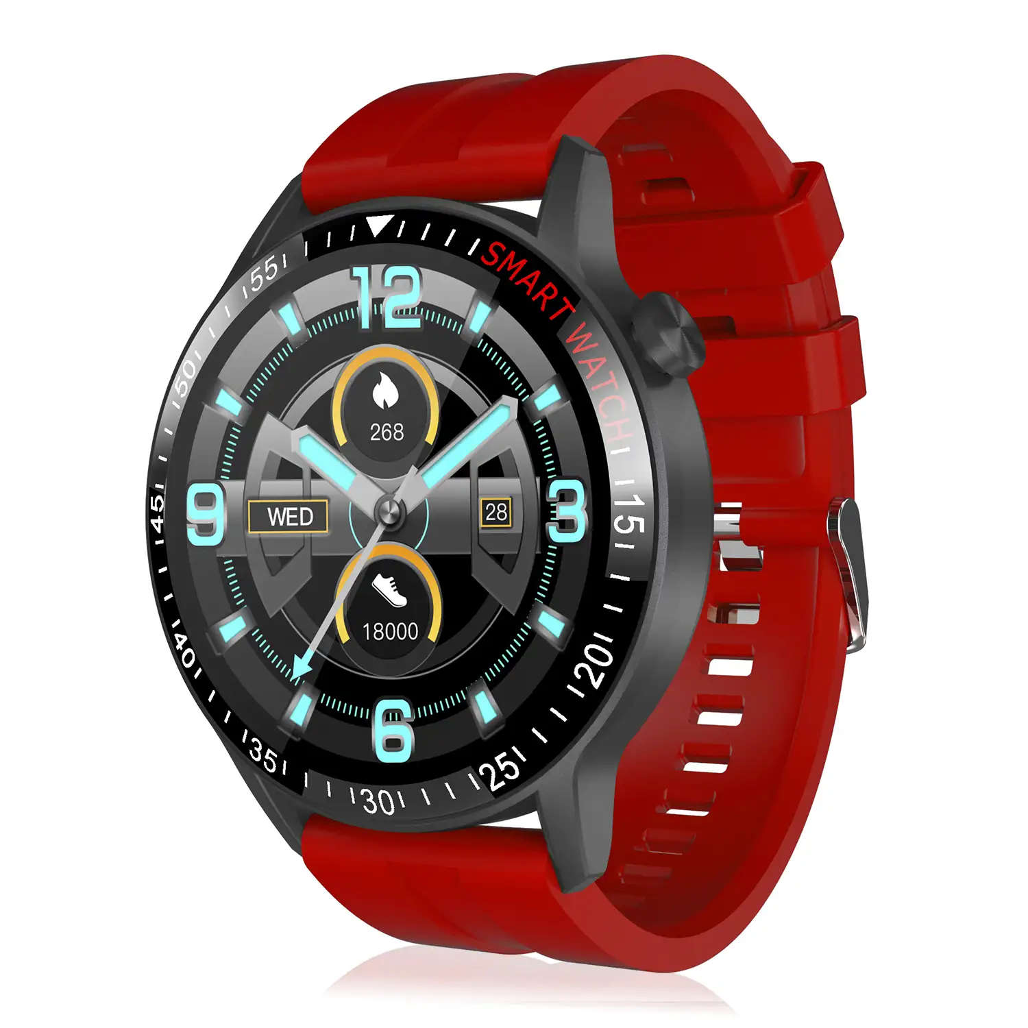 Smartwatch B30 con modo multideporte, monitor cardiaco y tensión, notificaciones.