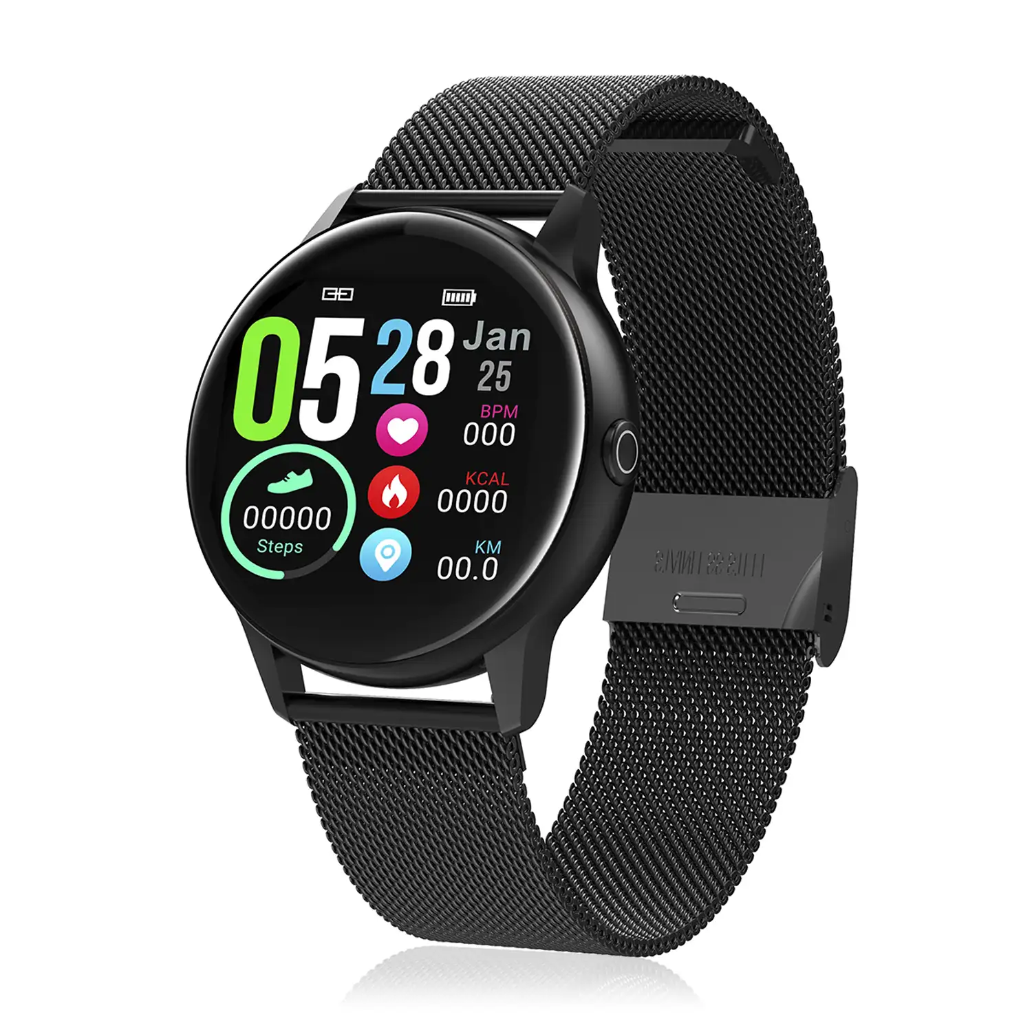 Smartwatch DT88 pantalla circular, con monitor cardiaco, altitud, presión, radiación UV y modo multideporte