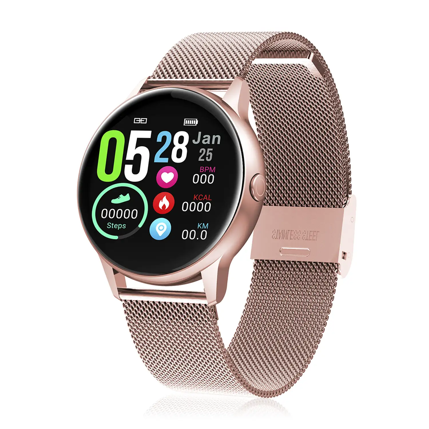 Smartwatch DT88 pantalla circular, con monitor cardiaco, altitud, presión, radiación UV y modo multideporte