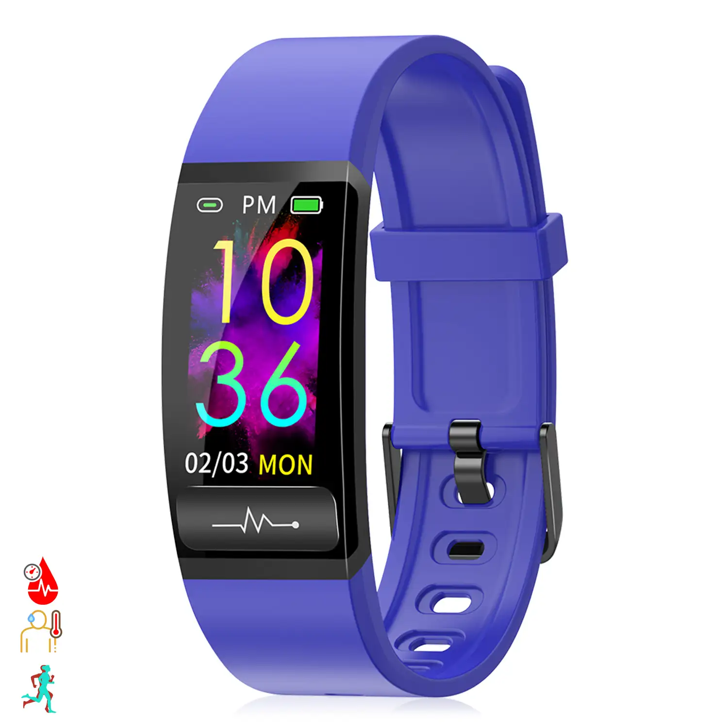 Pulsera inteligente M8 con temperatura corporal, tensión, oxígeno en sangre y modo multideporte