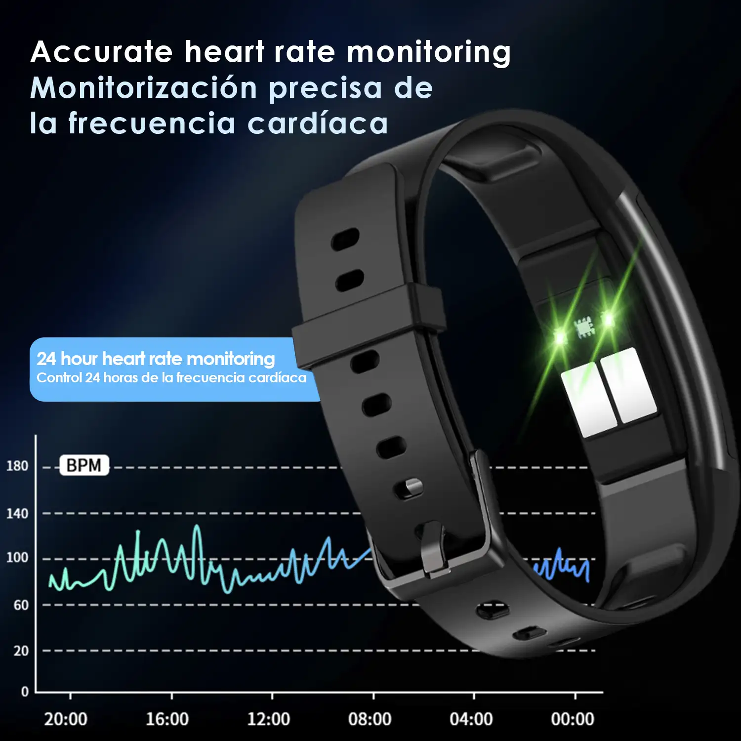 Brazalete inteligente M8 con temperatura corporal, tensión, oxígeno en sangre y modo multideporte