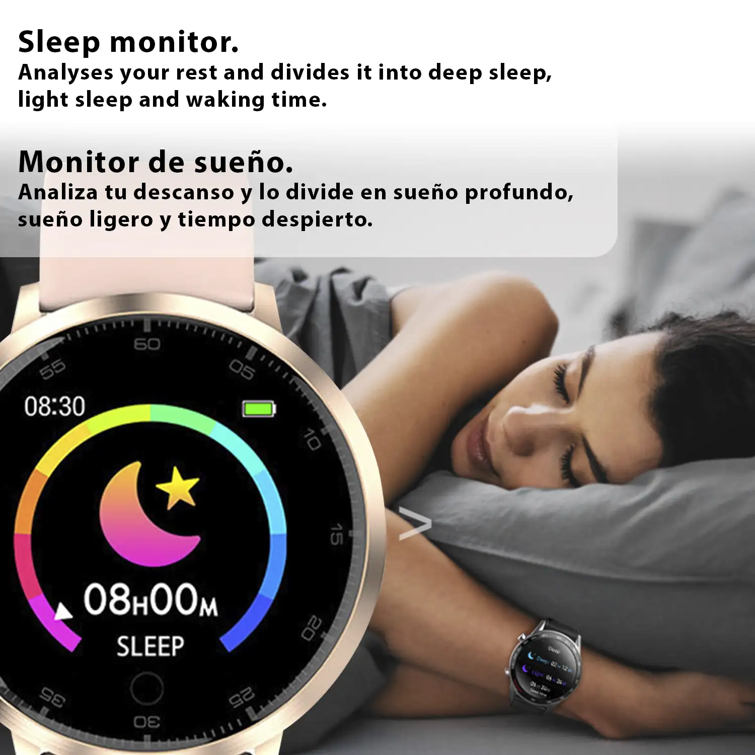 Smartwatch K12 con monitor de tensión, cardíaco, oxígeno en sangre y modo multideportivo.